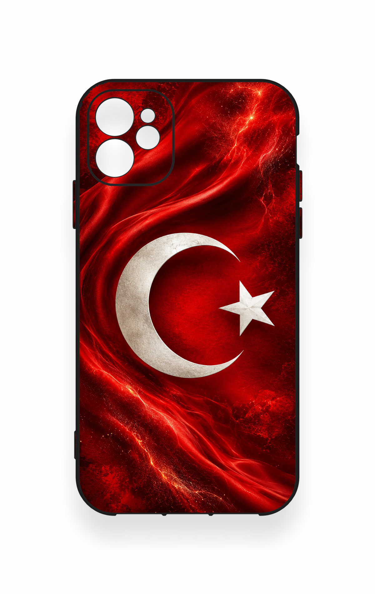 iPhone 11 Uyumlu Türk Bayrağı Desenli Silikon Kılıf