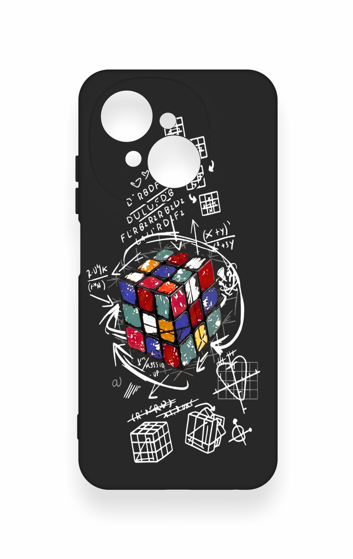 Tecno Spark Go1 Uyumlu Rubik Küb Desenli Silikon Kılıf