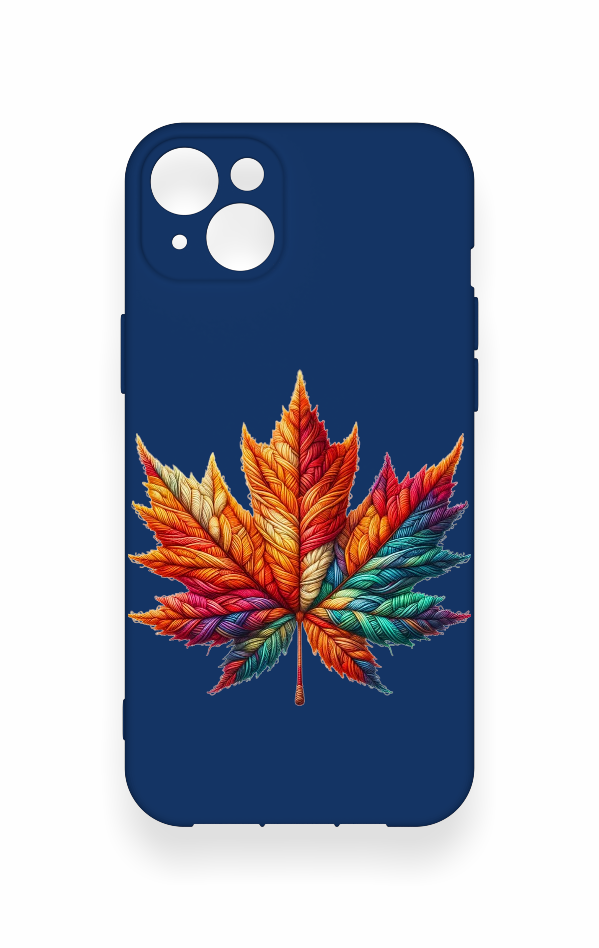 iPhone 14 Plus/15 Plus Uyumlu Renkli Yaprak Desenli Silikon Kılıf