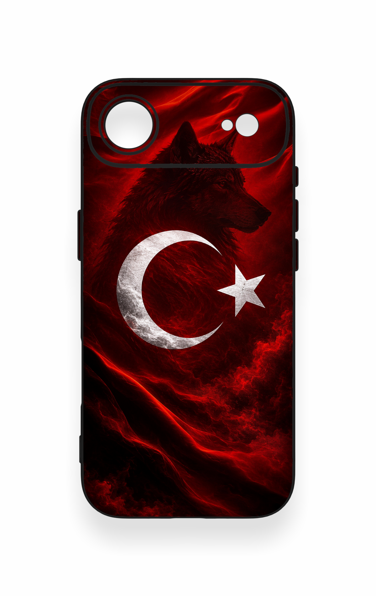 iPhone 17 Air Uyumlu Kurt Türk Bayrağı Desenli Silikon Kılıf