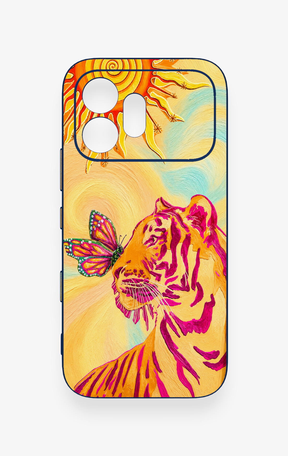 Honor 600 Uyumlu Güneşin Kaplanı Desenli Silikon Kılıf