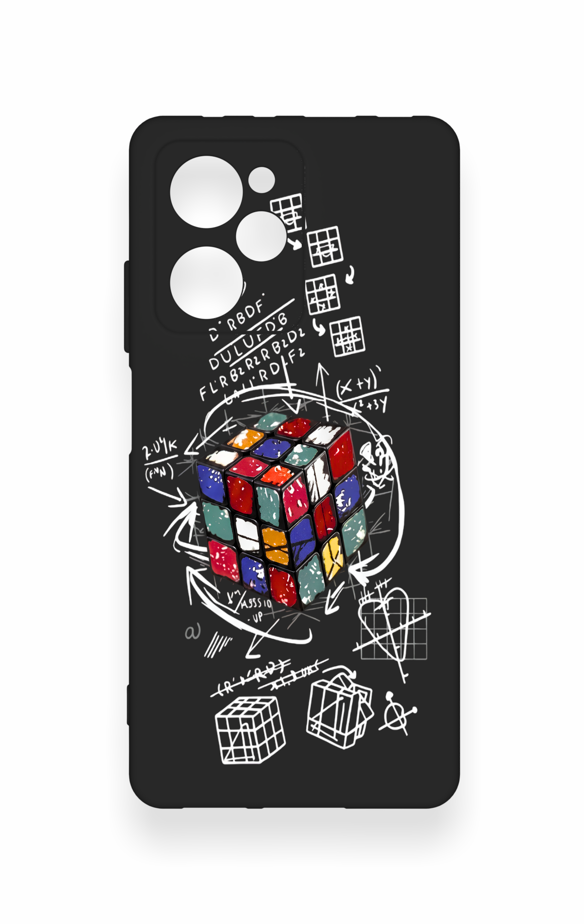 Poco X5 Pro Uyumlu Rubik Küb Desenli Silikon Kılıf