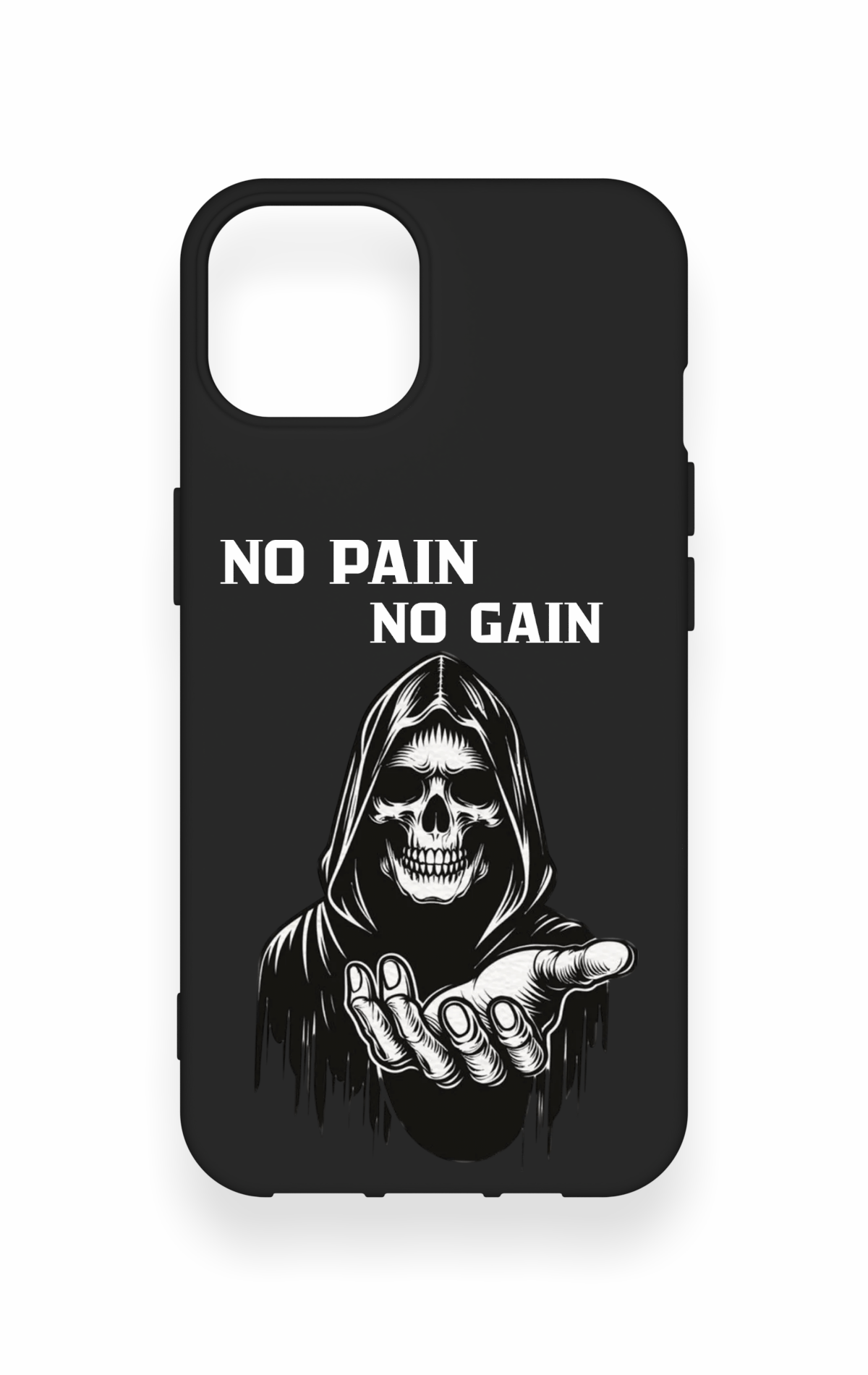 iPhone 14 Uyumlu No Pain No Gain Desenli Silikon Kılıf