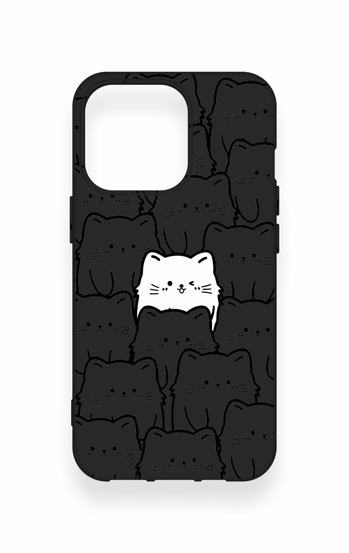 iPhone 13 Pro Uyumlu Many Cats Desenli Silikon Kılıf