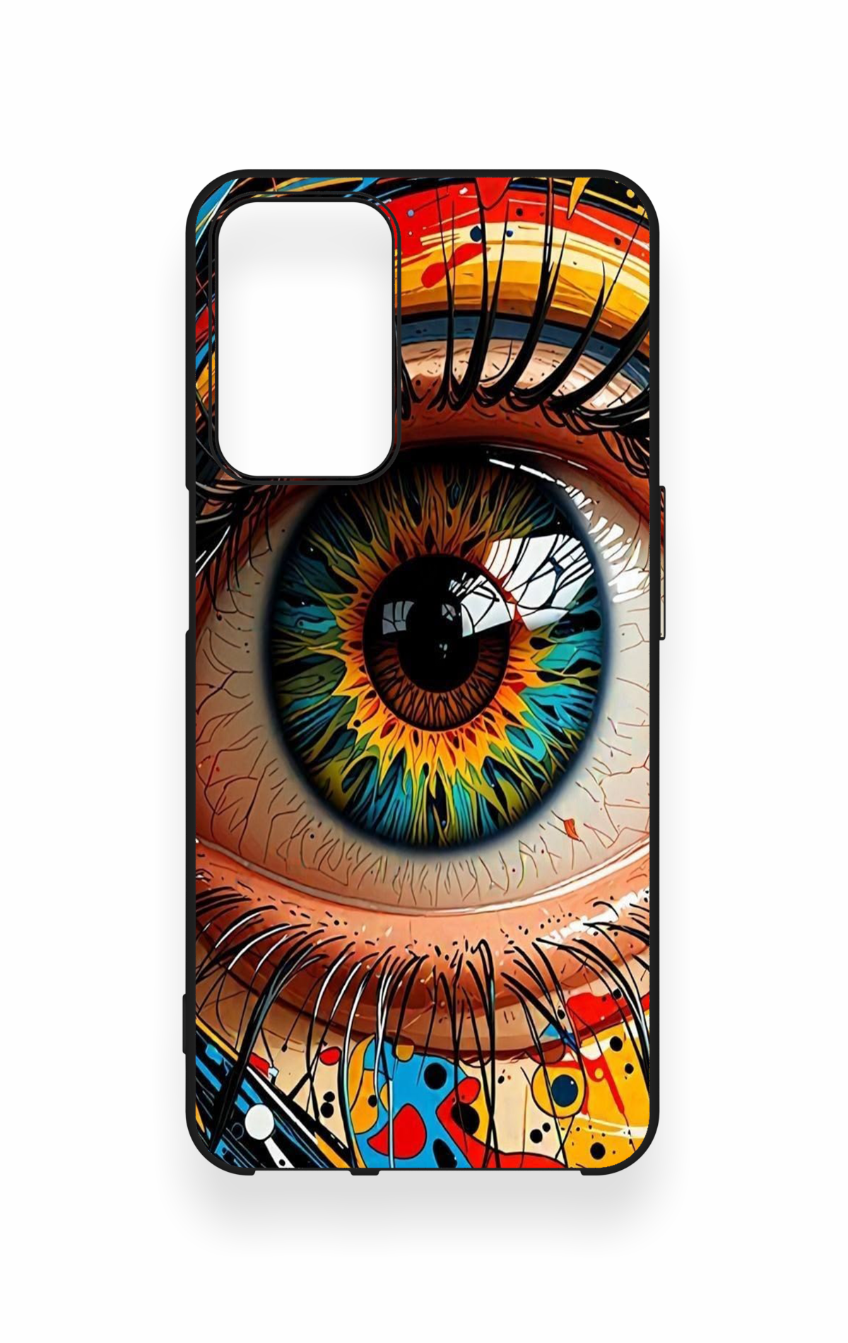 Oppo A16 Uyumlu Renkli Göz Bebeği Desenli Silikon Kılıf