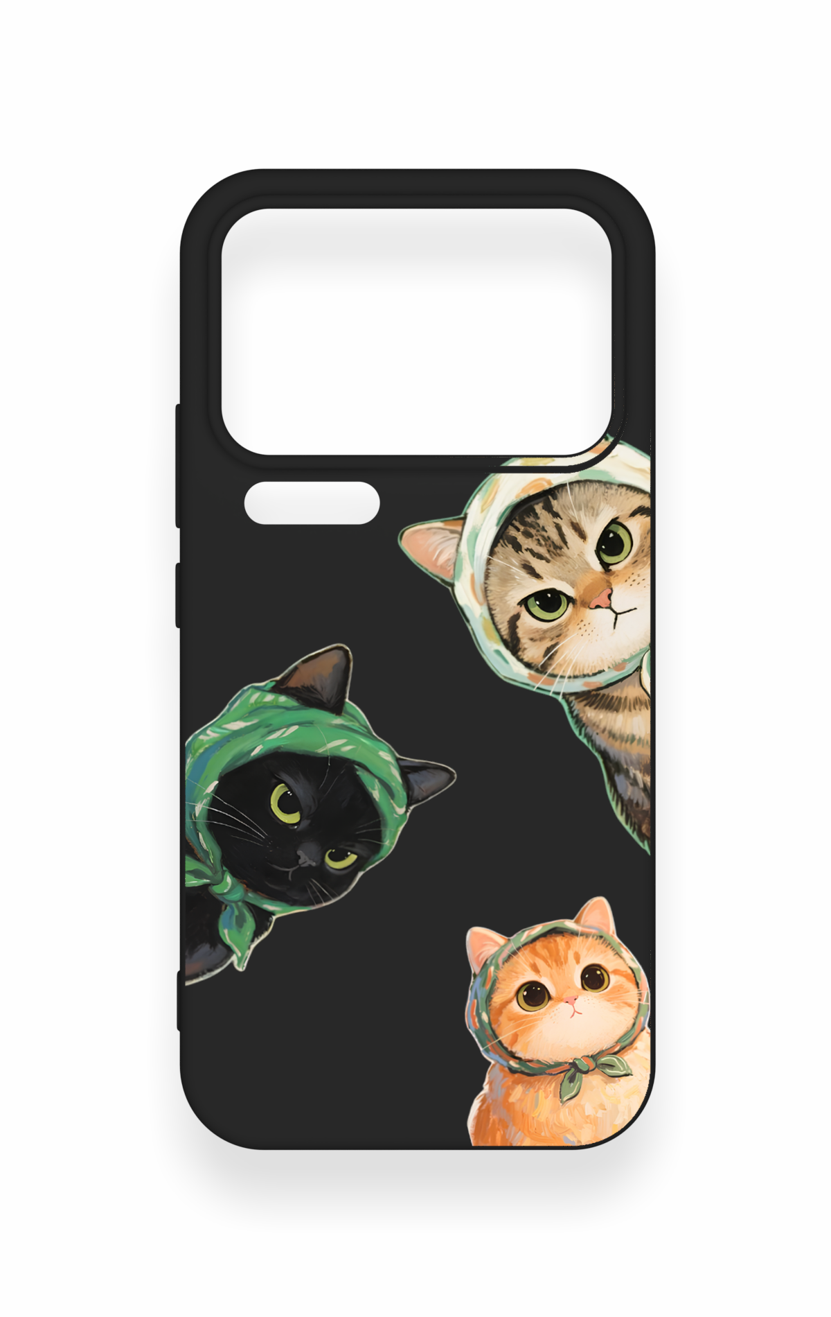 Mi 17 Pro Max Uyumlu Kedi Ekibi Desenli Silikon Kılıf