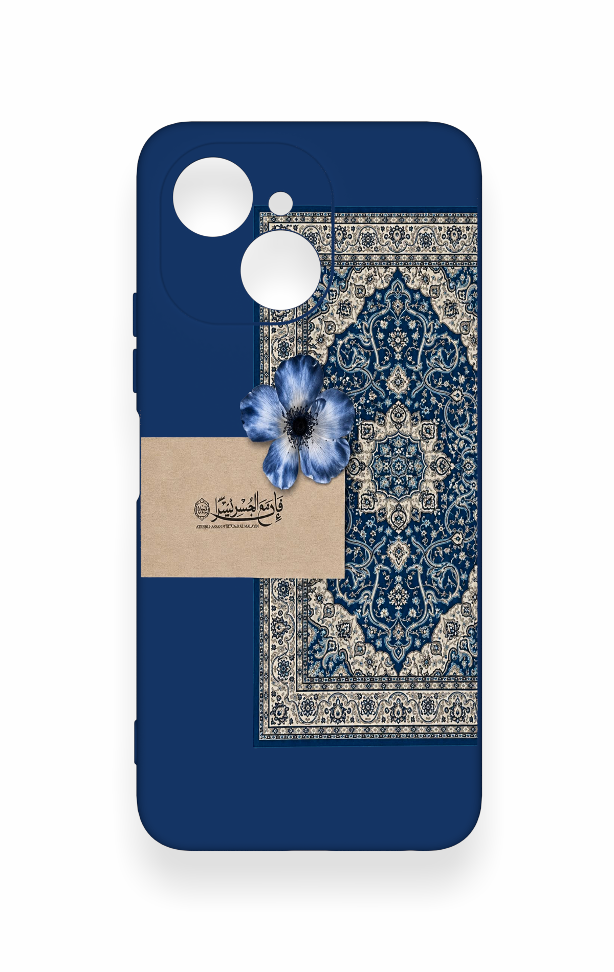 Tecno Spark 40C Uyumlu Mavi Etnik Halı Desenli Silikon Kılıf