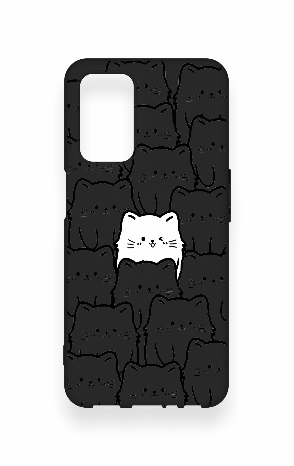 Oppo A55 Uyumlu Many Cats Desenli Silikon Kılıf