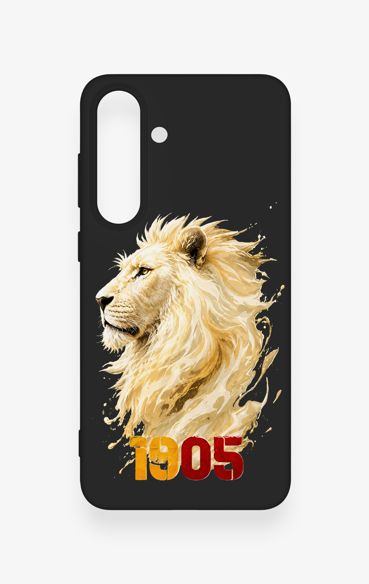 Samsung S25Fe Uyumlu Sarı Kırmızı 1905 Aslan Desenli Silikon Kılıf