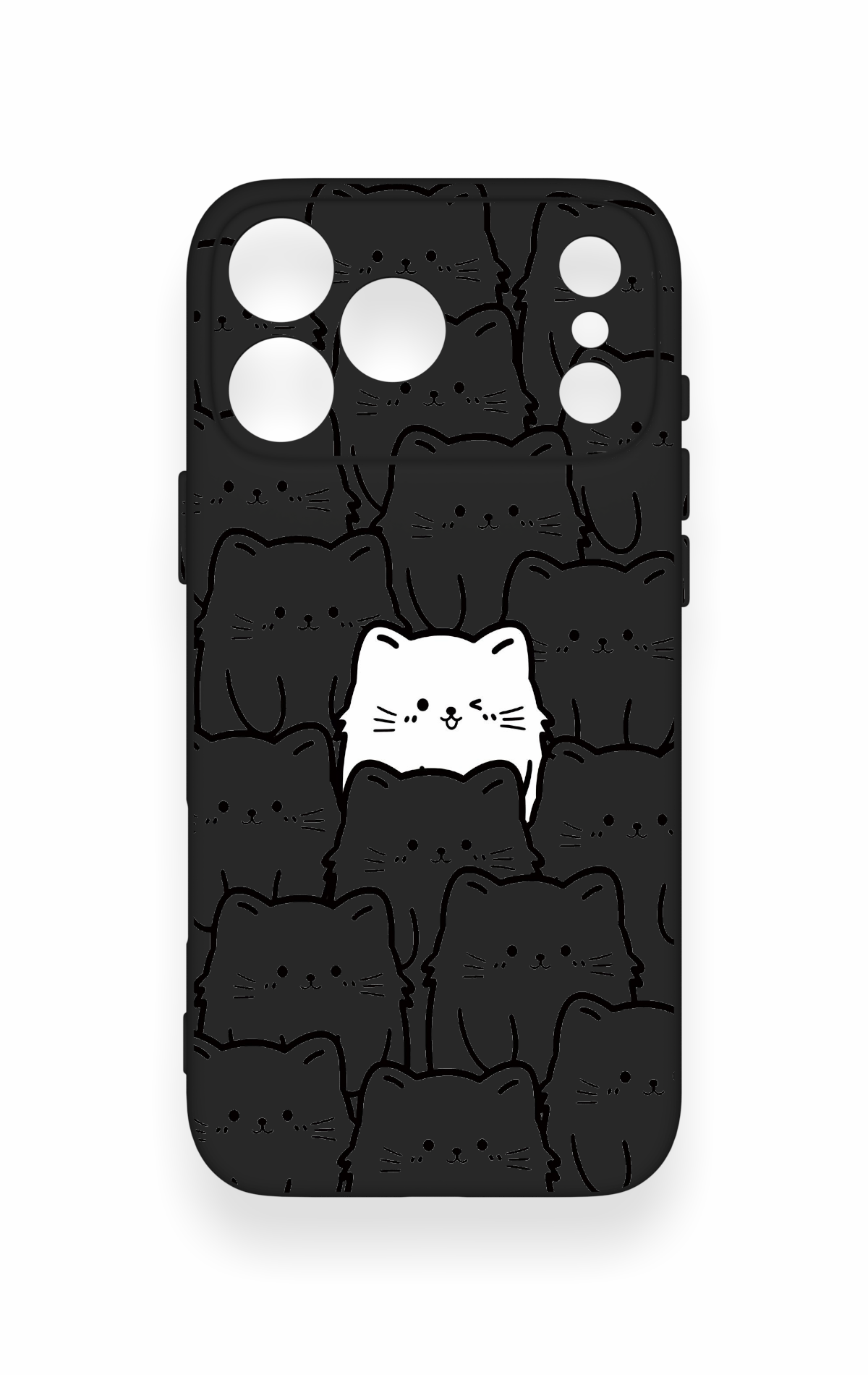 iPhone 17 Pro Max Uyumlu Many Cats Desenli Silikon Kılıf