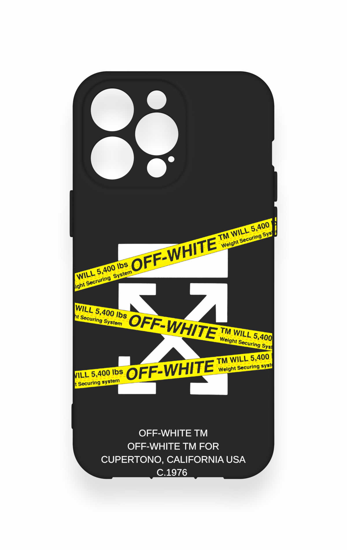 iPhone 14 Pro Max Uyumlu Off White Desenli Silikon Kılıf