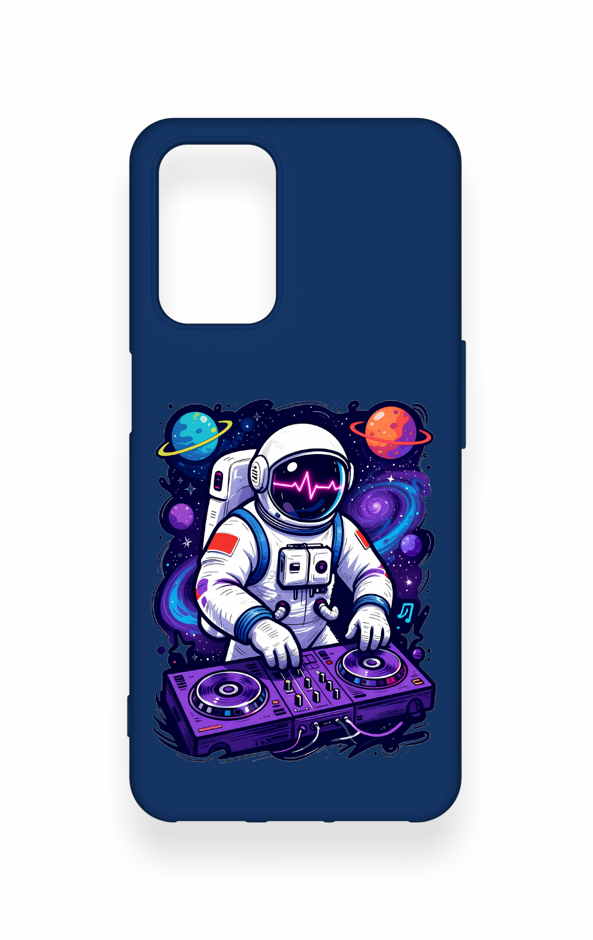 Oppo A54 Uyumlu Astronot DJ Desenli Silikon Kılıf