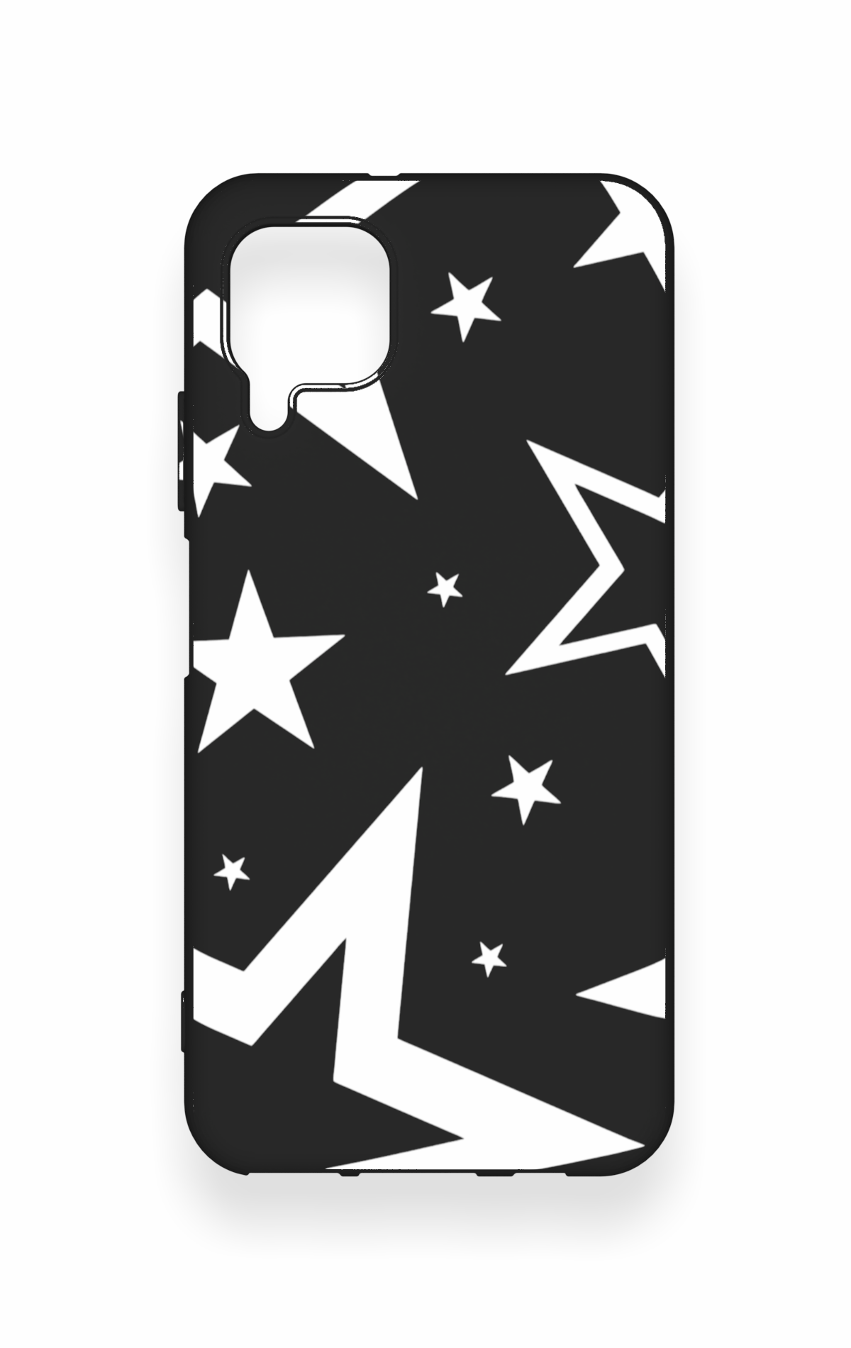Huawei P40 Lite Uyumlu Siyah Mega Star Desenli Silikon Kılıf