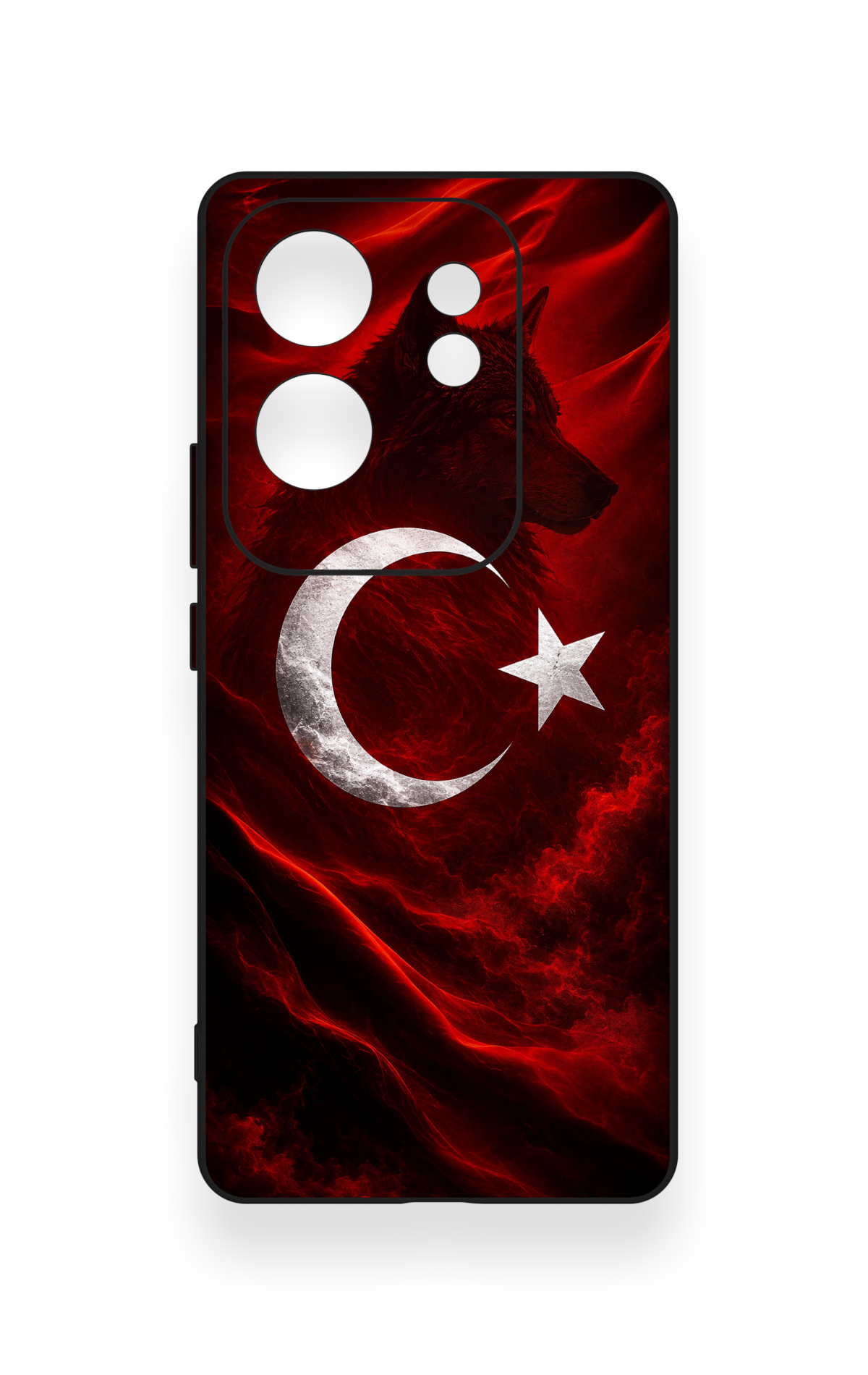 İnfinix Zero 30 Uyumlu Kurt Türk Bayrağı Desenli Silikon Kılıf