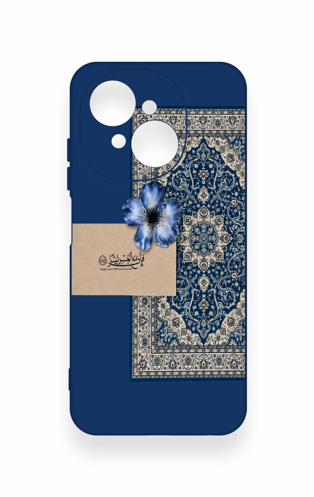 Tecno Spark Go1 Uyumlu Mavi Etnik Halı Desenli Silikon Kılıf