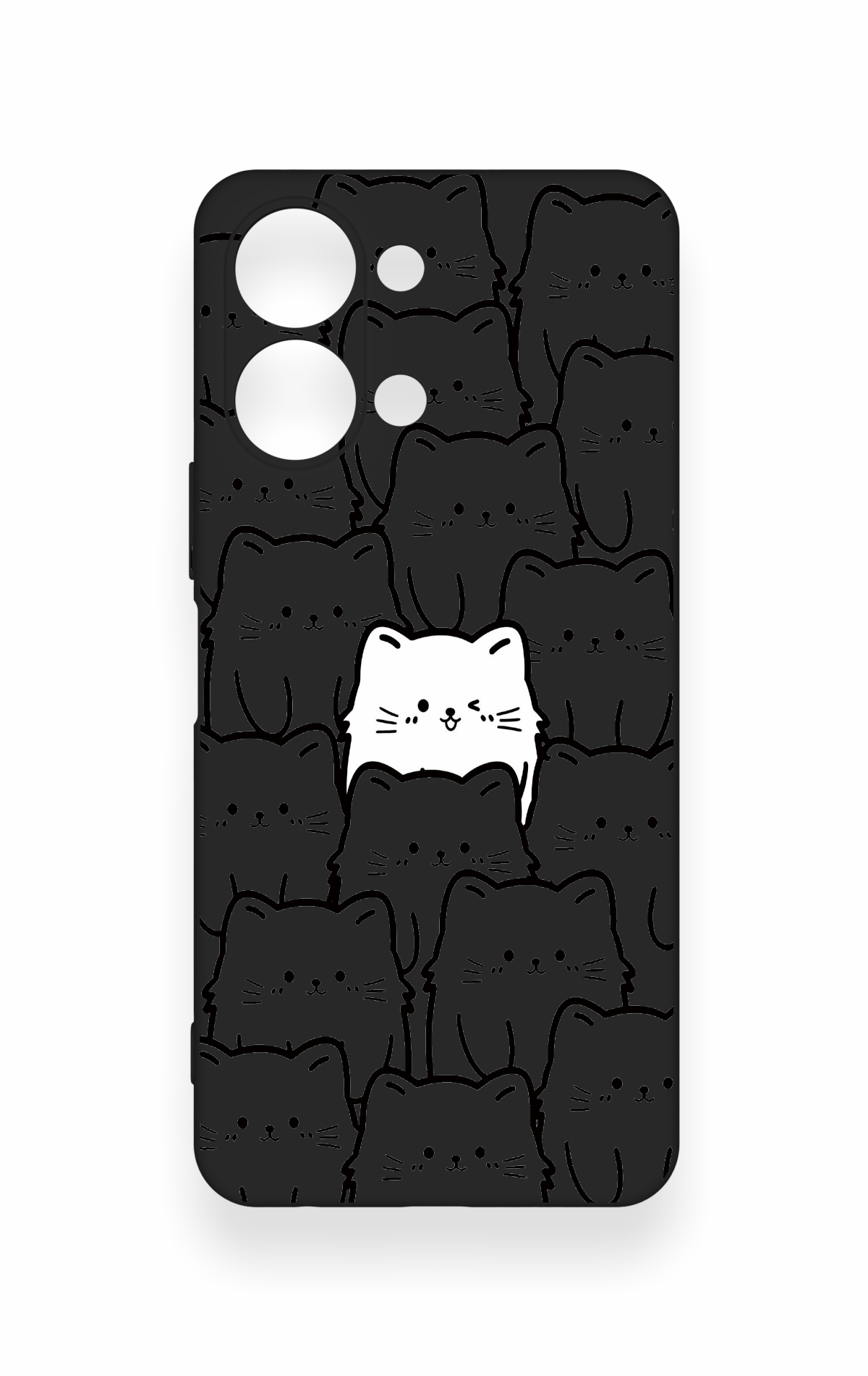 Vivo Y05 4G Uyumlu Many Cats Desenli Silikon Kılıf