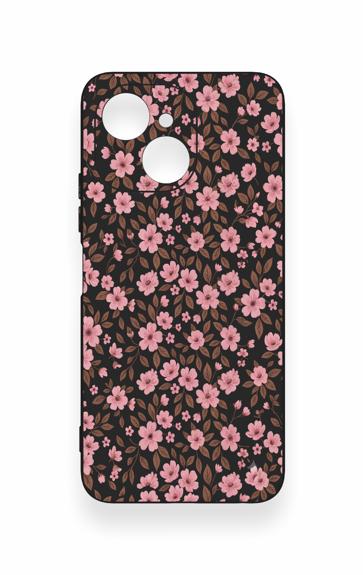 Tecno Spark 40C Uyumlu Mini Pembe Çiçek Desenli Silikon Kılıf