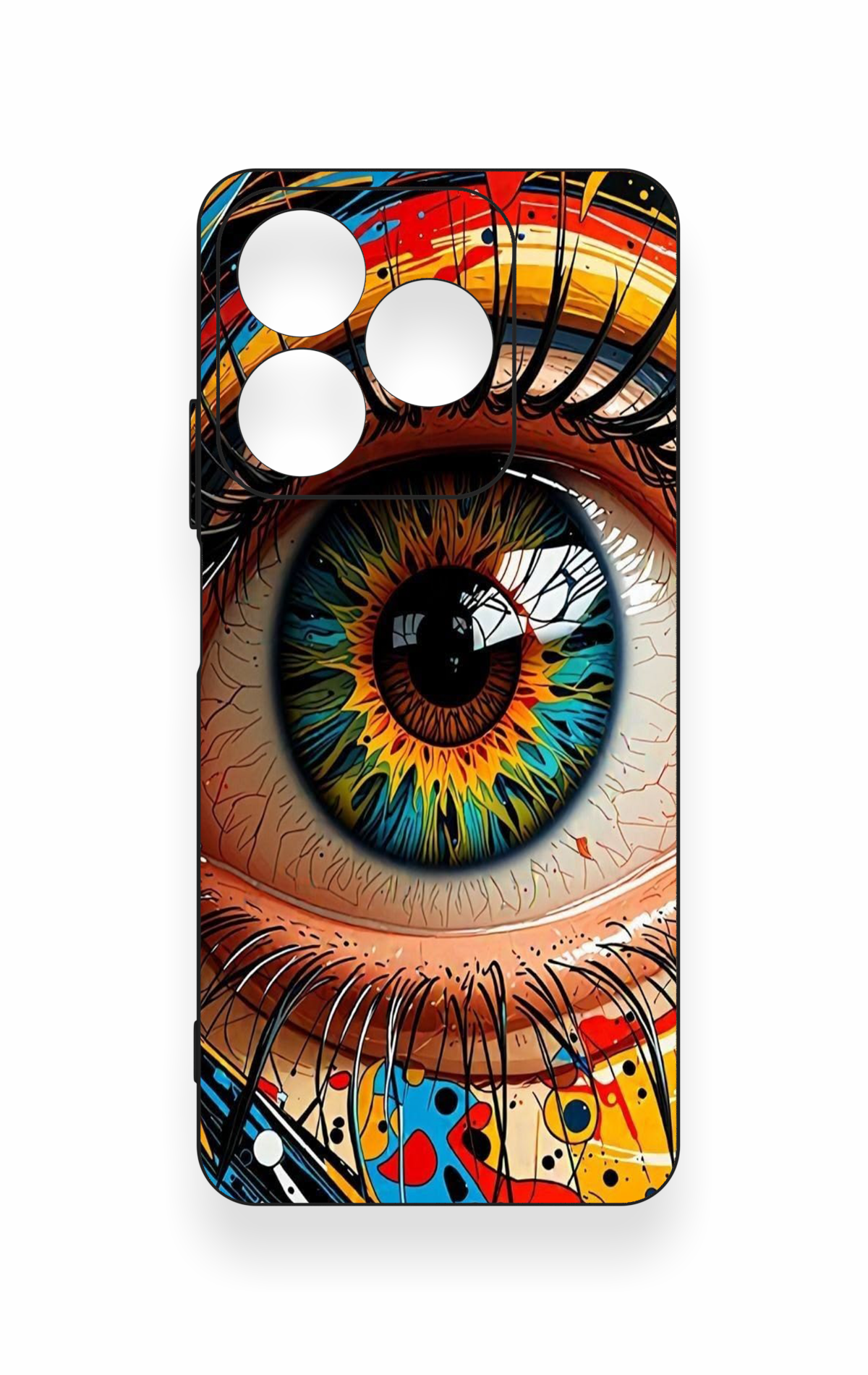 Realme C63 Uyumlu Renkli Göz Bebeği Desenli Silikon Kılıf