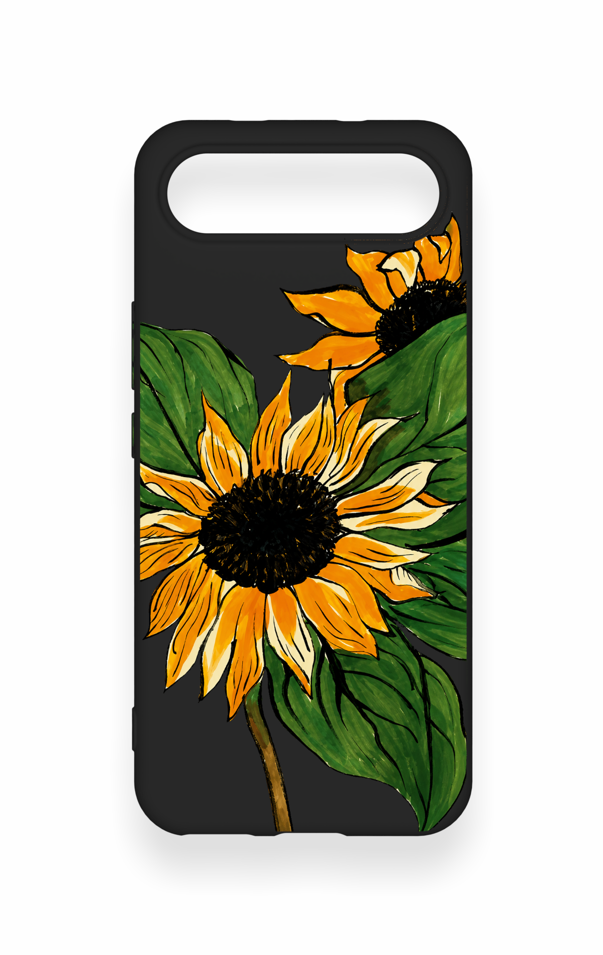 Tecno Spark Slim Uyumlu Ay Çiçeği Desenli Silikon Kılıf