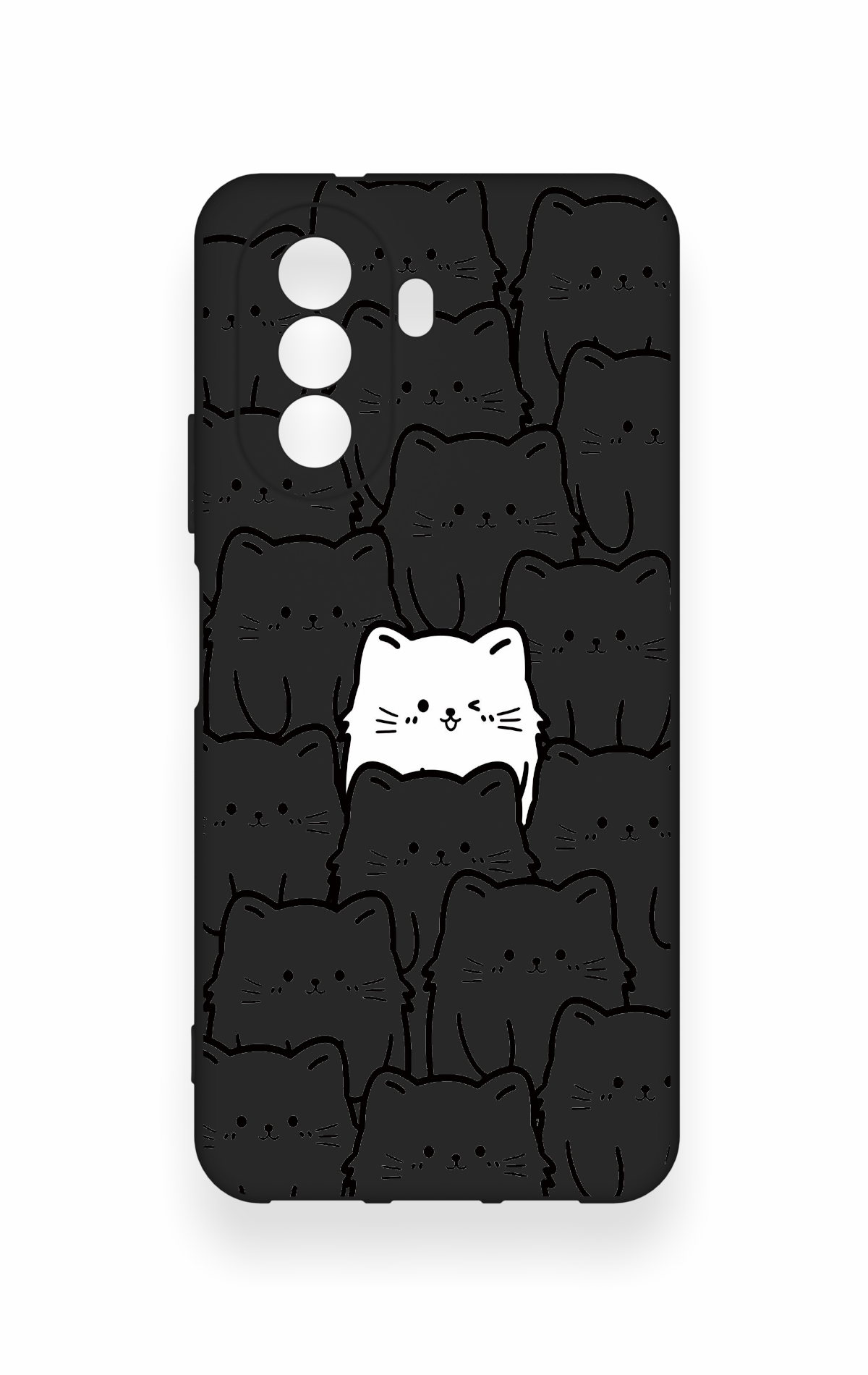 Huawei Nova Y70 Uyumlu Many Cats Desenli Silikon Kılıf