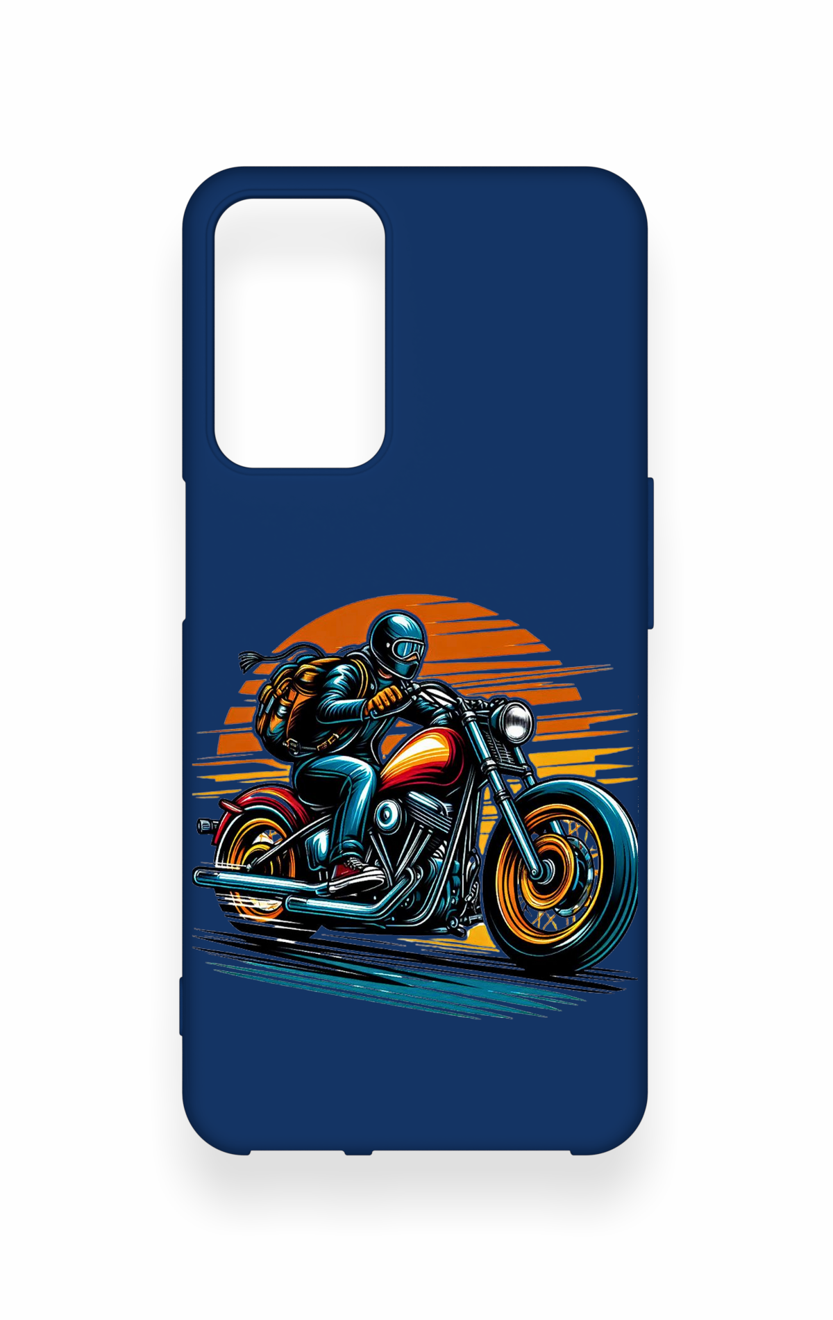 Oppo A16 Uyumlu Moto Rider Desenli Silikon Kılıf