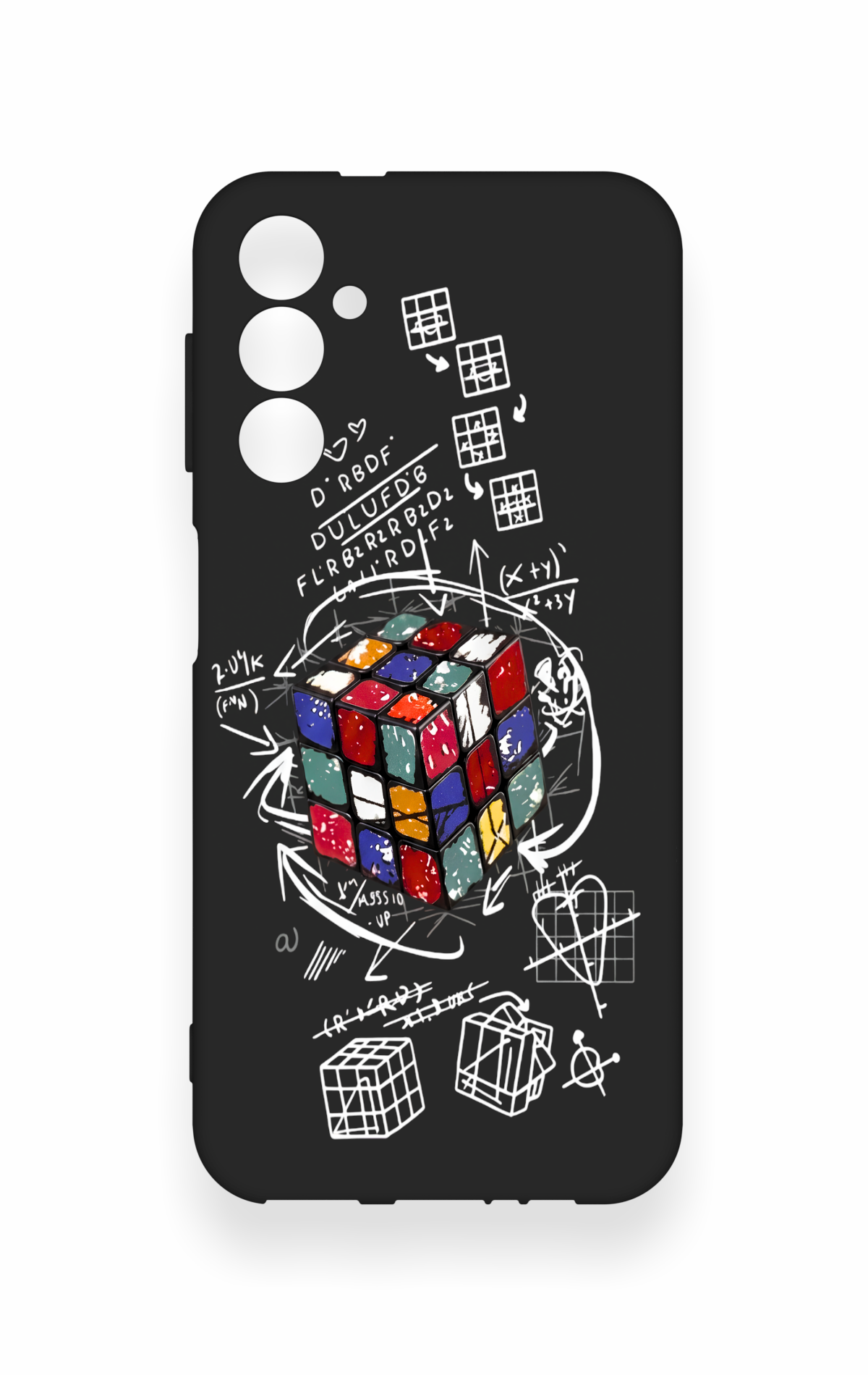 Samsung A14 Uyumlu Rubik Küb Desenli Silikon Kılıf