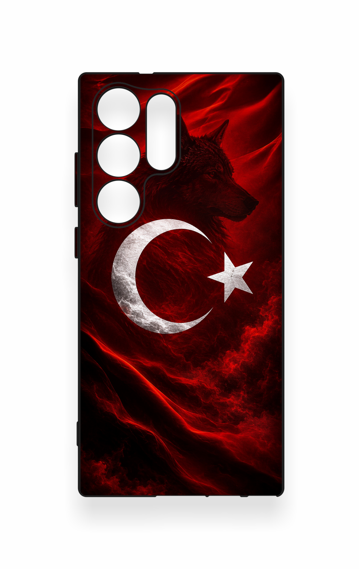 Samsung S23 Ultra Uyumlu Kurt Türk Bayrağı Desenli Silikon Kılıf