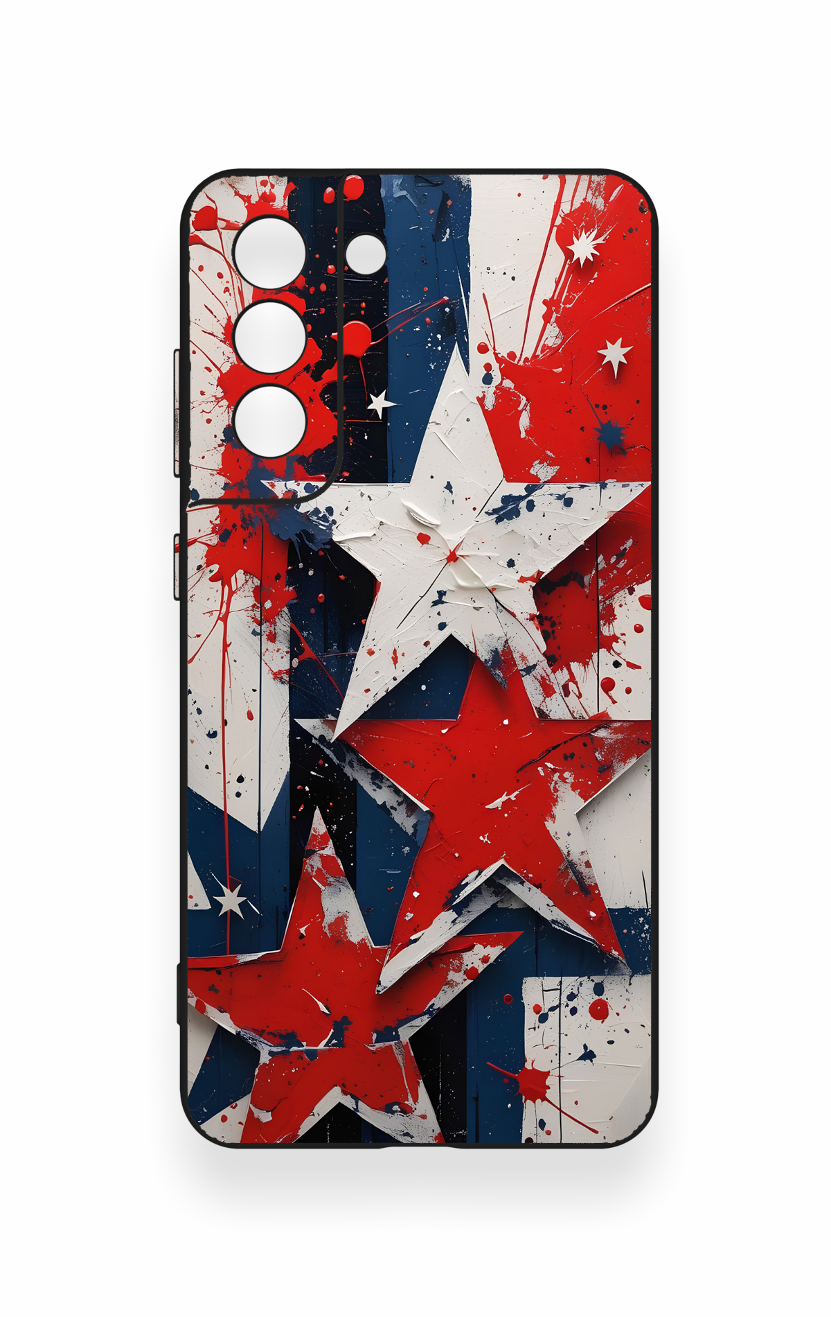 Samsung-S21FE Uyumlu Star Flag Desenli Silikon Kılıf