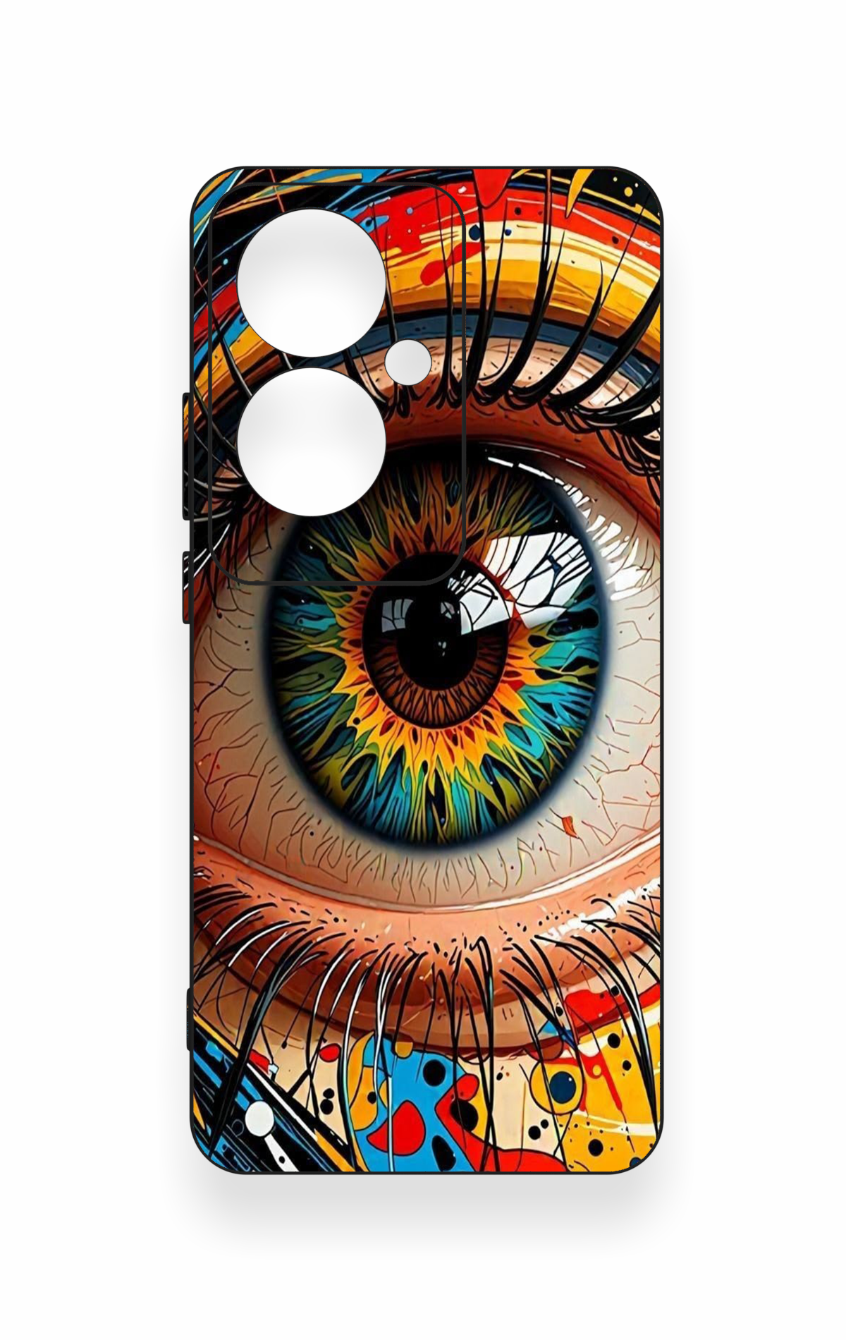 Oppo Reno 11F Uyumlu Renkli Göz Bebeği Desenli Silikon Kılıf