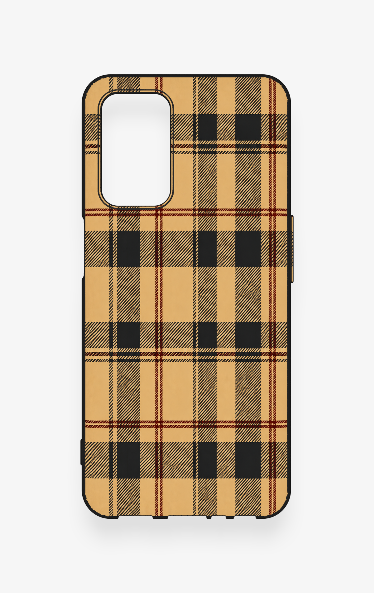 Oppo A55 Uyumlu Burberry Ekose Desenli Silikon Kılıf