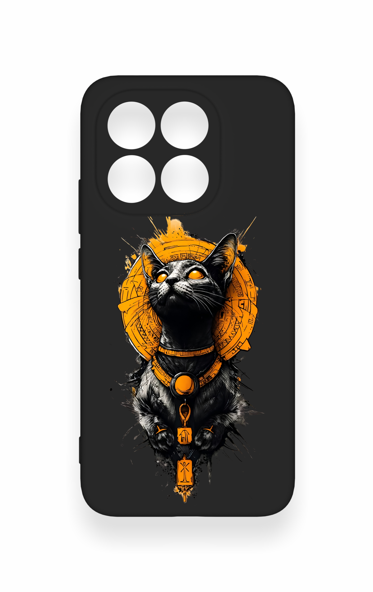 Mi 15T 5G Uyumlu Mısırlı Kedi Tanrısı Desenli Silikon Kılıf