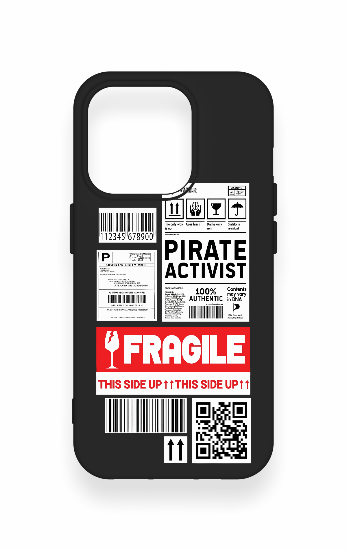 iPhone 15 Pro Uyumlu Fragile Desenli Silikon Kılıf