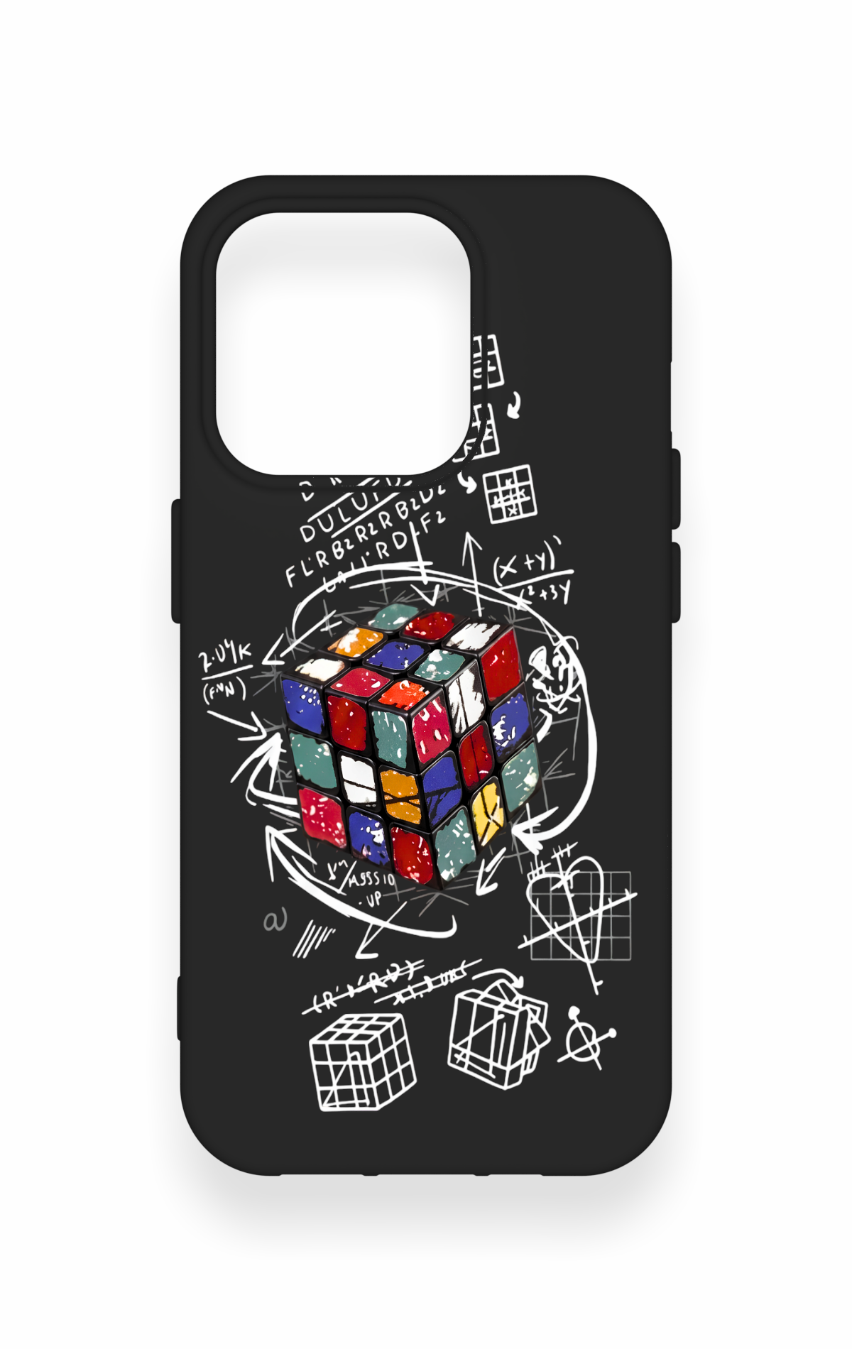 iPhone 15 Pro Uyumlu Rubik Küb Desenli Silikon Kılıf