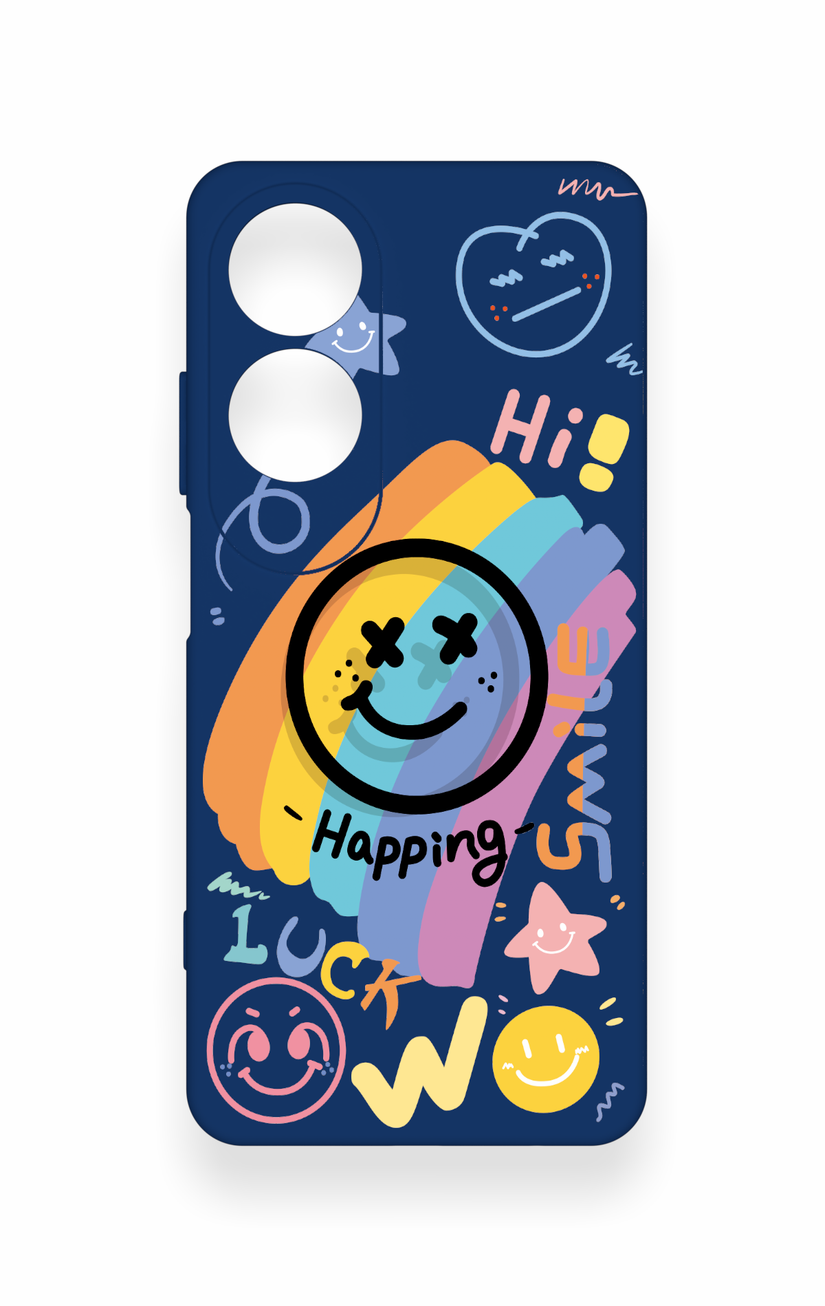 Oppo A60 Uyumlu Happing Smile Desenli Silikon Kılıf