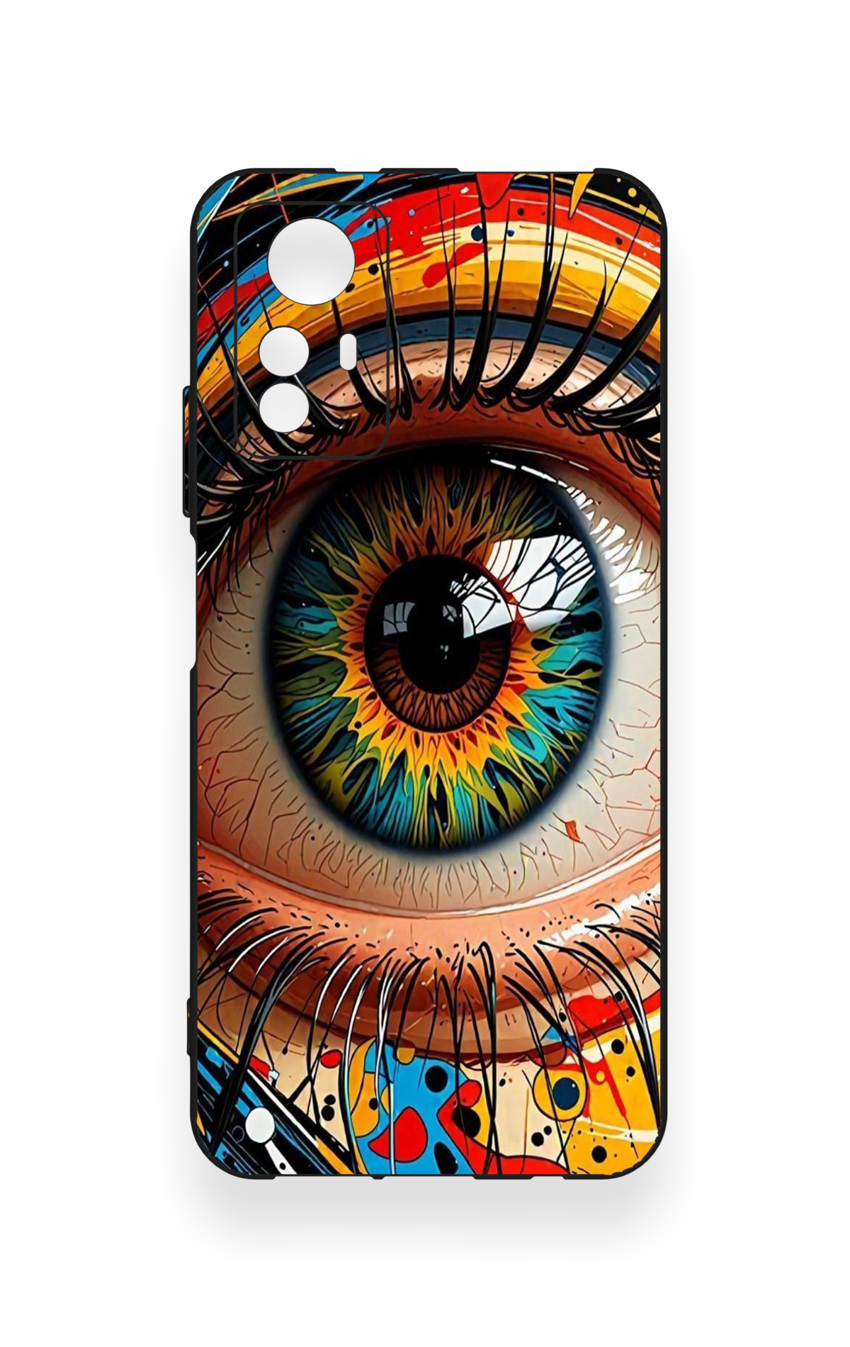 Redmi Note 12S Uyumlu Renkli Göz Bebeği Desenli Silikon Kılıf