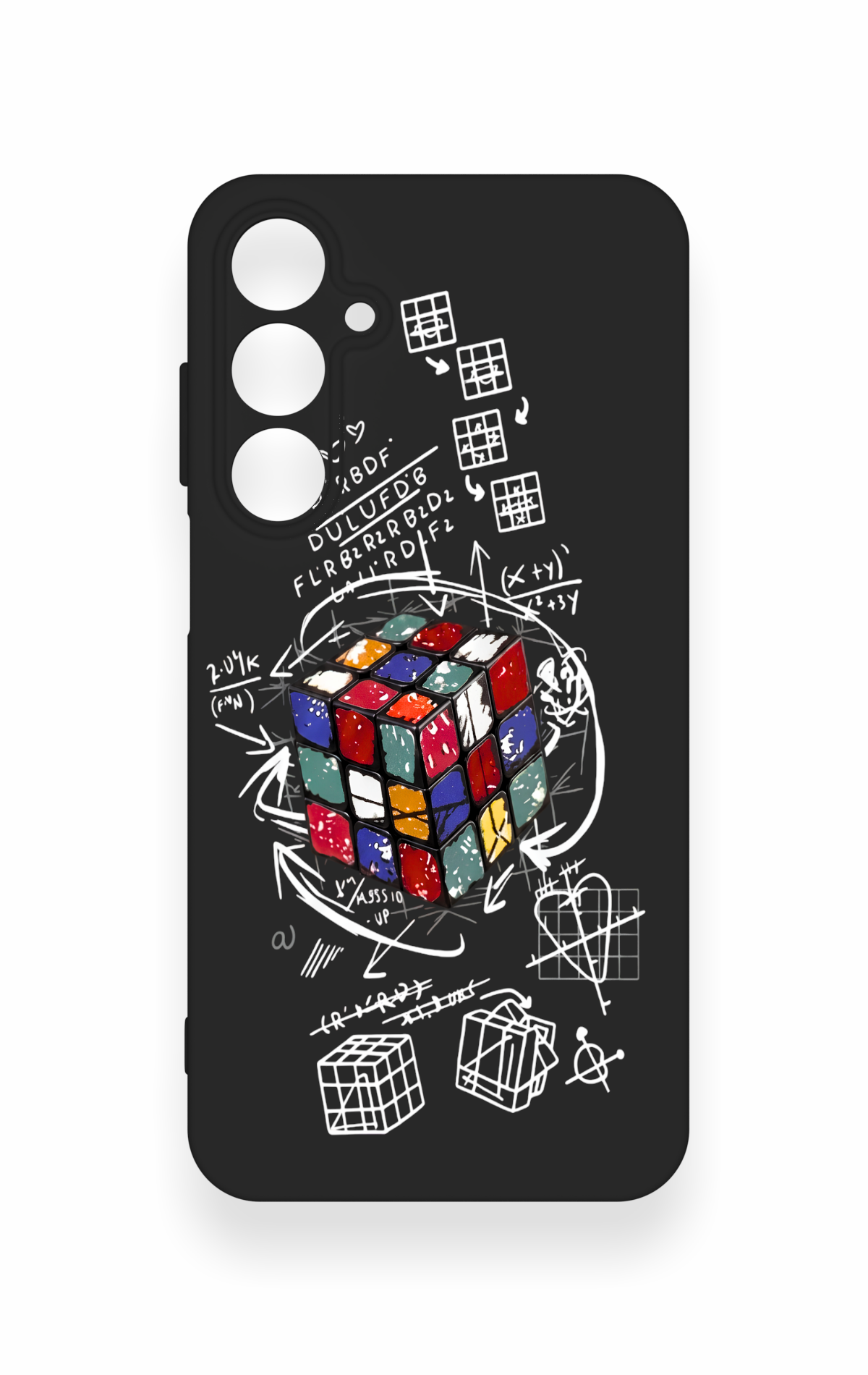 Samsung A55 Uyumlu Rubik Küb Desenli Silikon Kılıf
