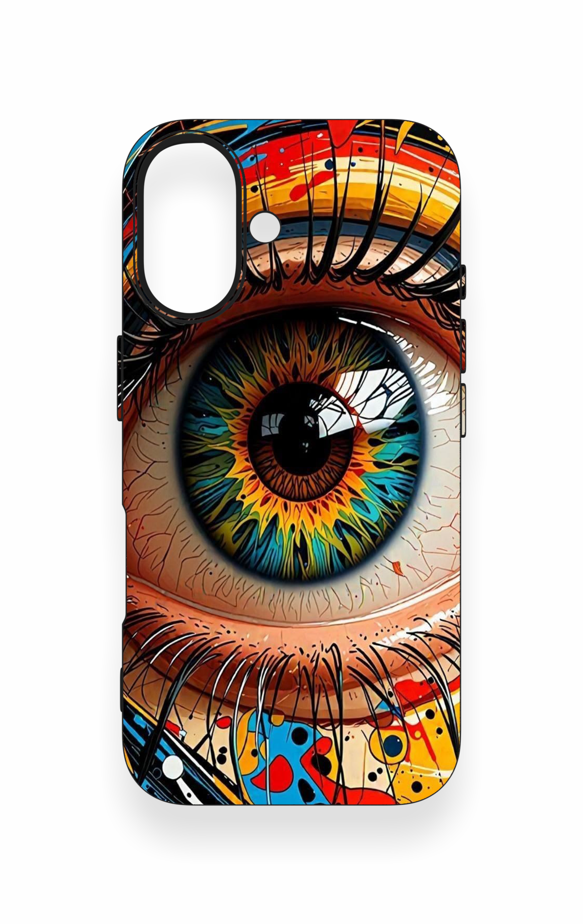 iPhone 16 Uyumlu Renkli Göz Bebeği Desenli Silikon Kılıf