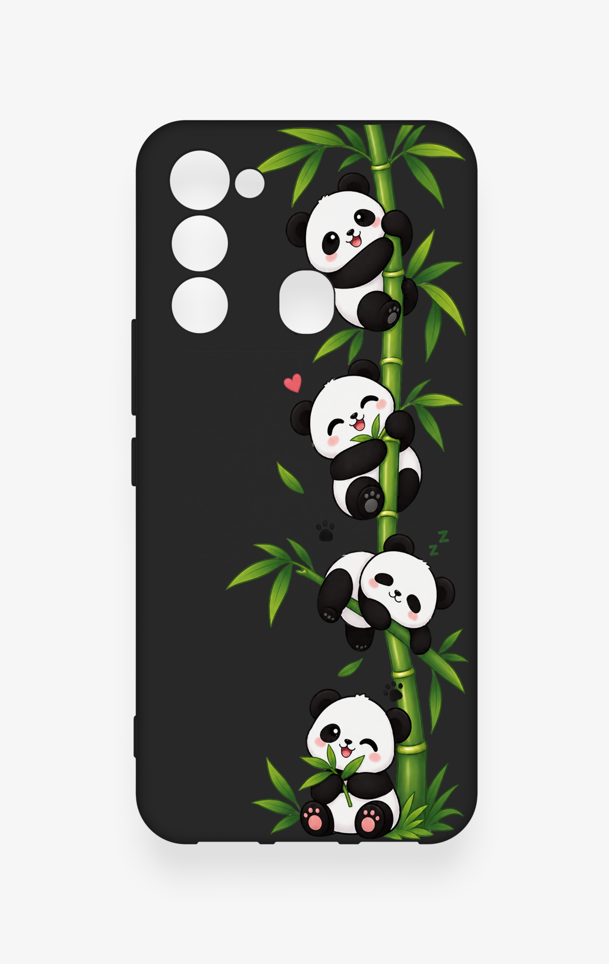 Tecno Spark 8C Uyumlu Sevimli Panda Bambu Desenli Silikon Kılıf