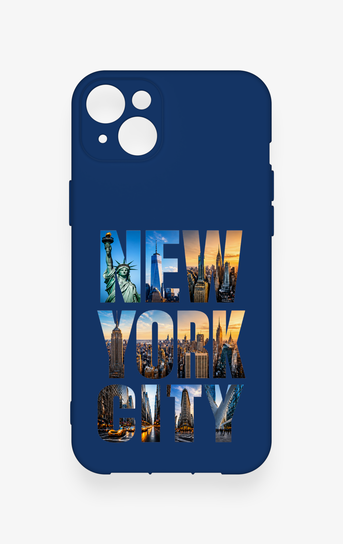 iPhone 14 Plus/15 Plus Uyumlu New York City Desenli Silikon Kılıf