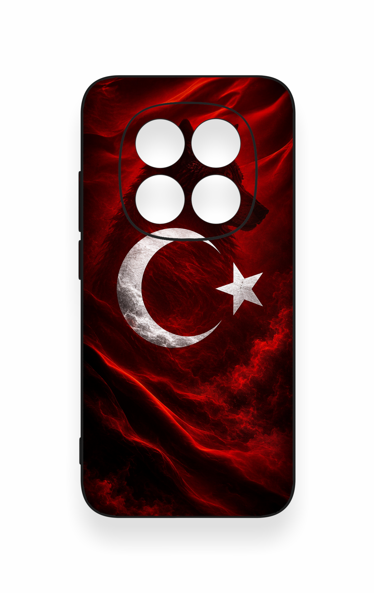 Redmi Note 15 Pro 5G Uyumlu Kurt Türk Bayrağı Desenli Silikon Kılıf