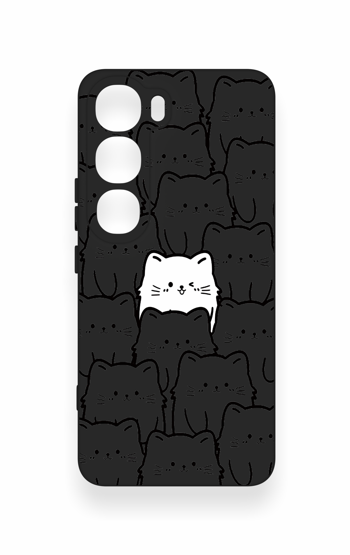 Vivo V40 Lite 5G Uyumlu Many Cats Desenli Silikon Kılıf