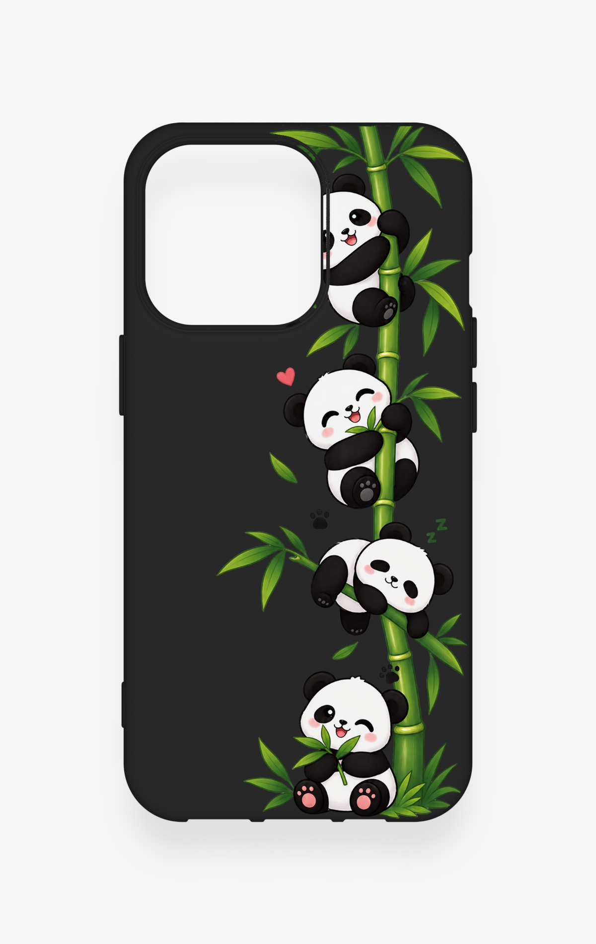 iPhone 13 Pro Uyumlu Sevimli Panda Bambu Desenli Silikon Kılıf