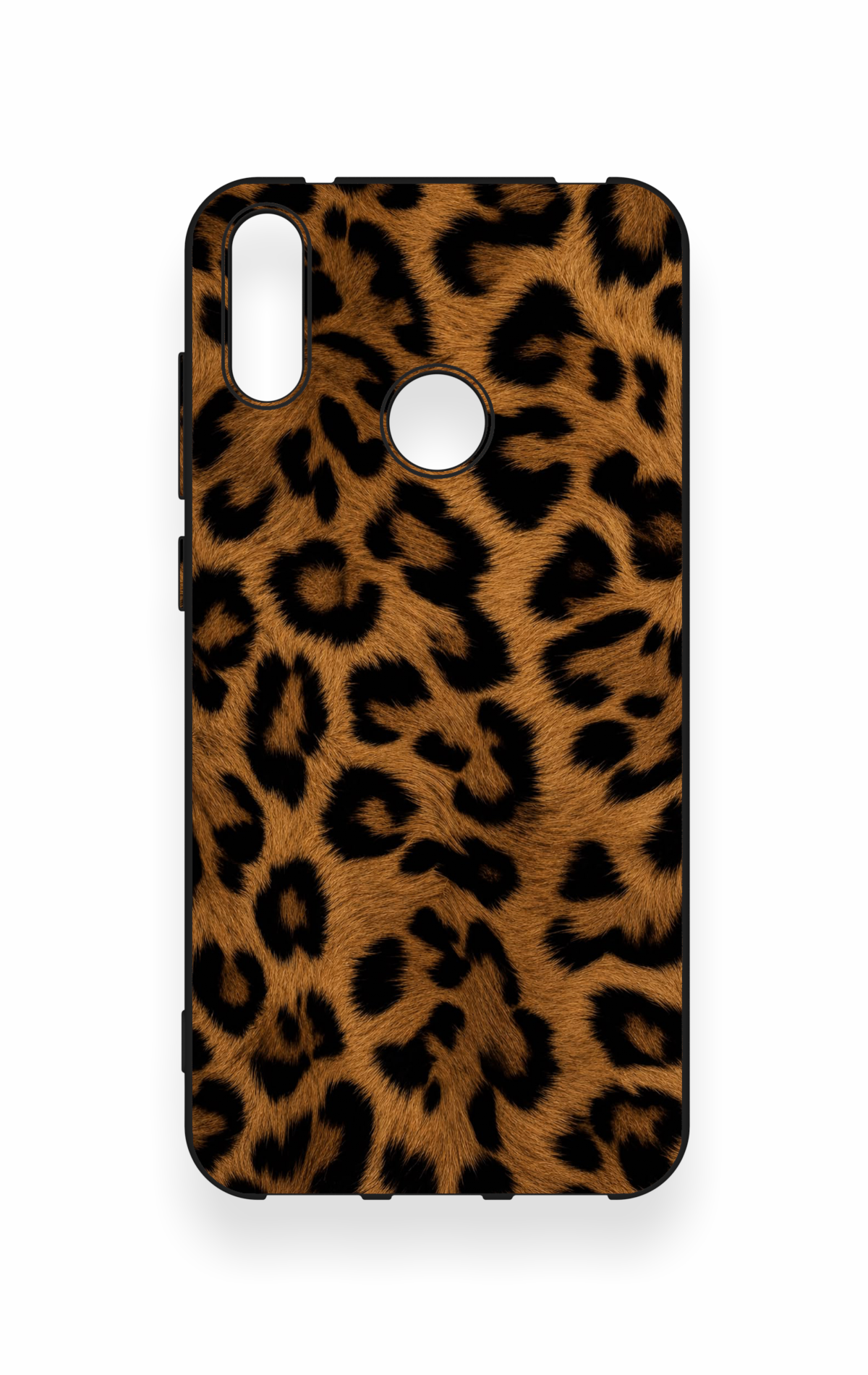 Huawei Y7 2019 Uyumlu Koyu Leopar Deri Desenli Silikon Kılıf