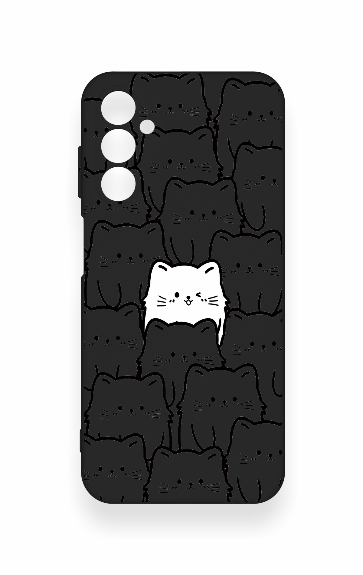 Samsung M14 Uyumlu Many Cats Desenli Silikon Kılıf