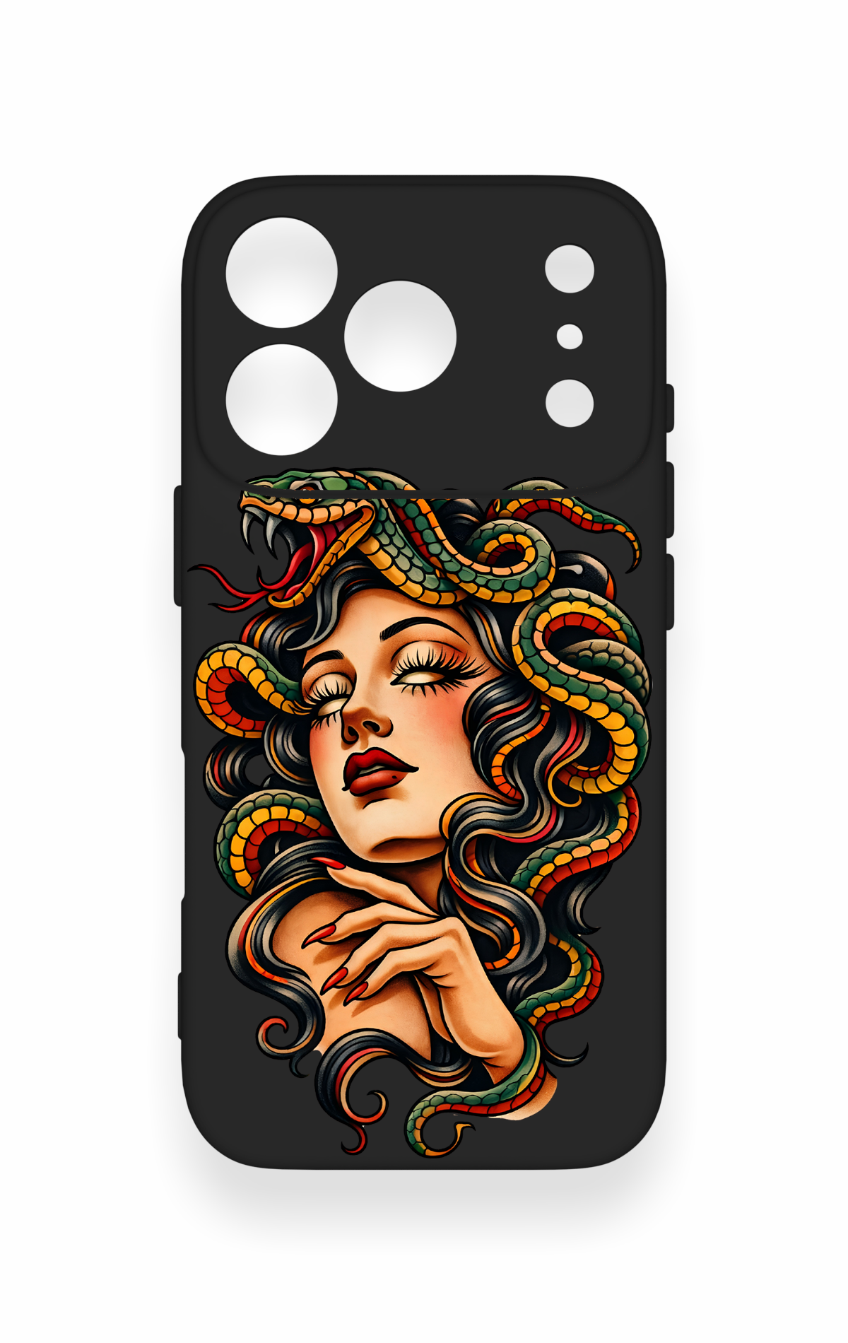 iPhone 17 Pro Uyumlu Medusa Desenli Silikon Kılıf