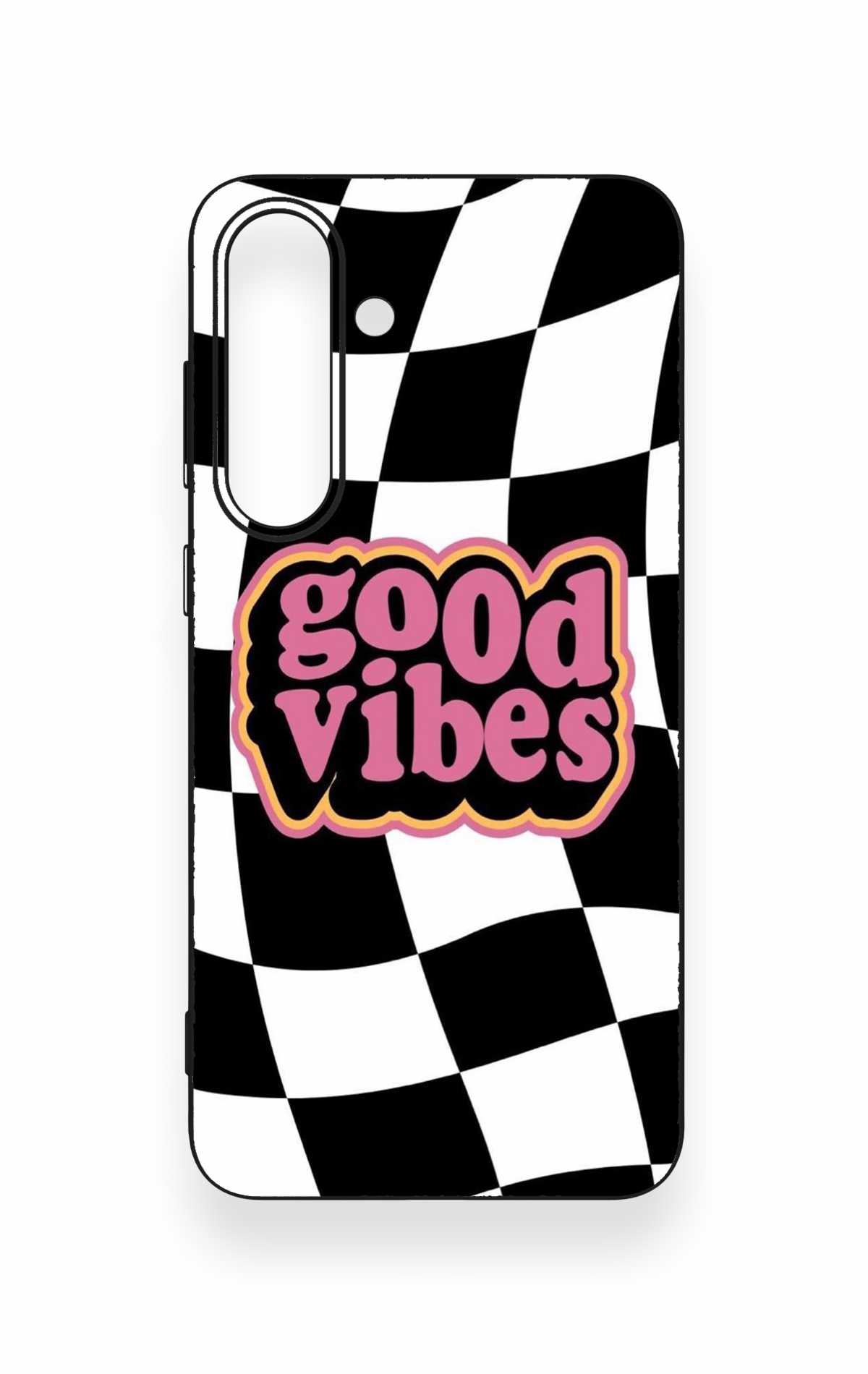 Samsung S25Fe Uyumlu Black Good Vibes Desenli Silikon Kılıf