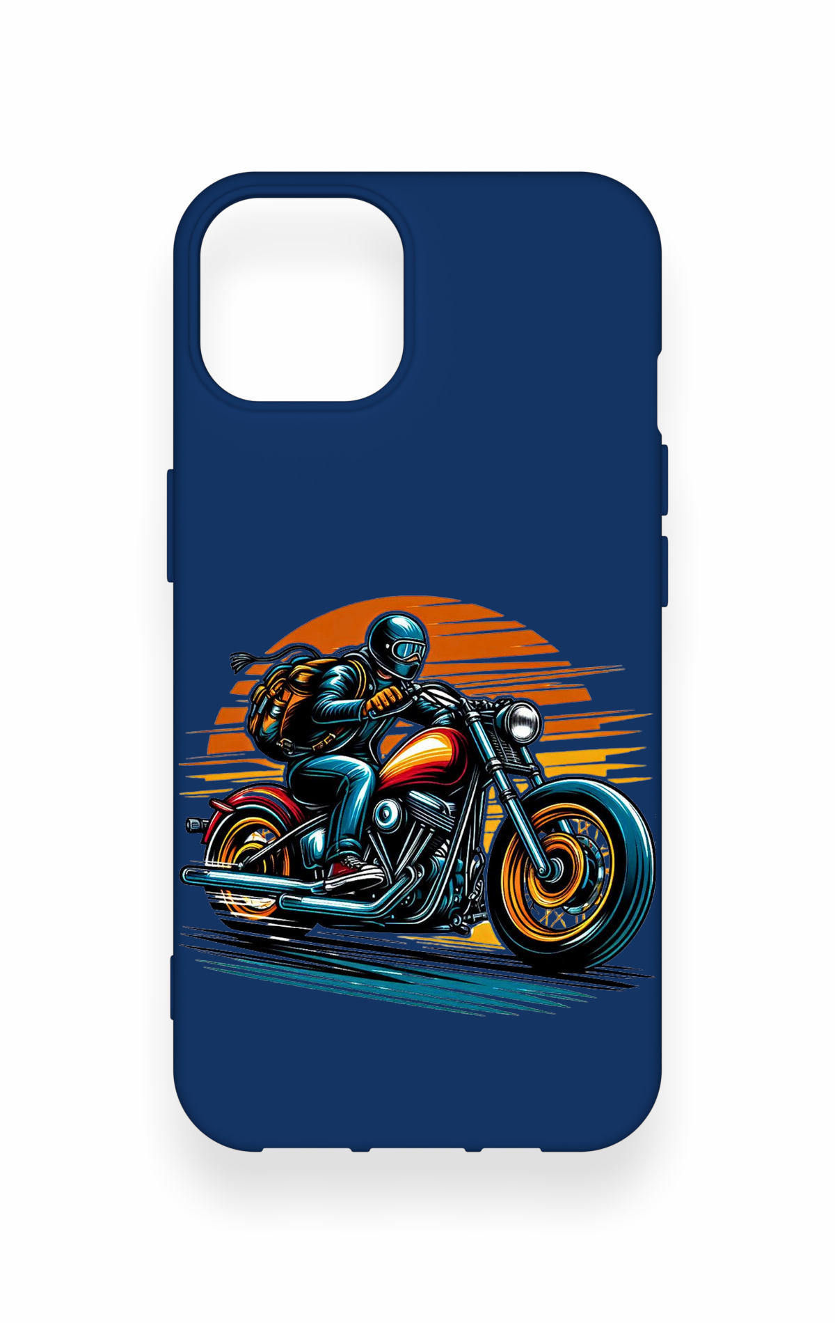 iPhone 14 Uyumlu Moto Rider Desenli Silikon Kılıf