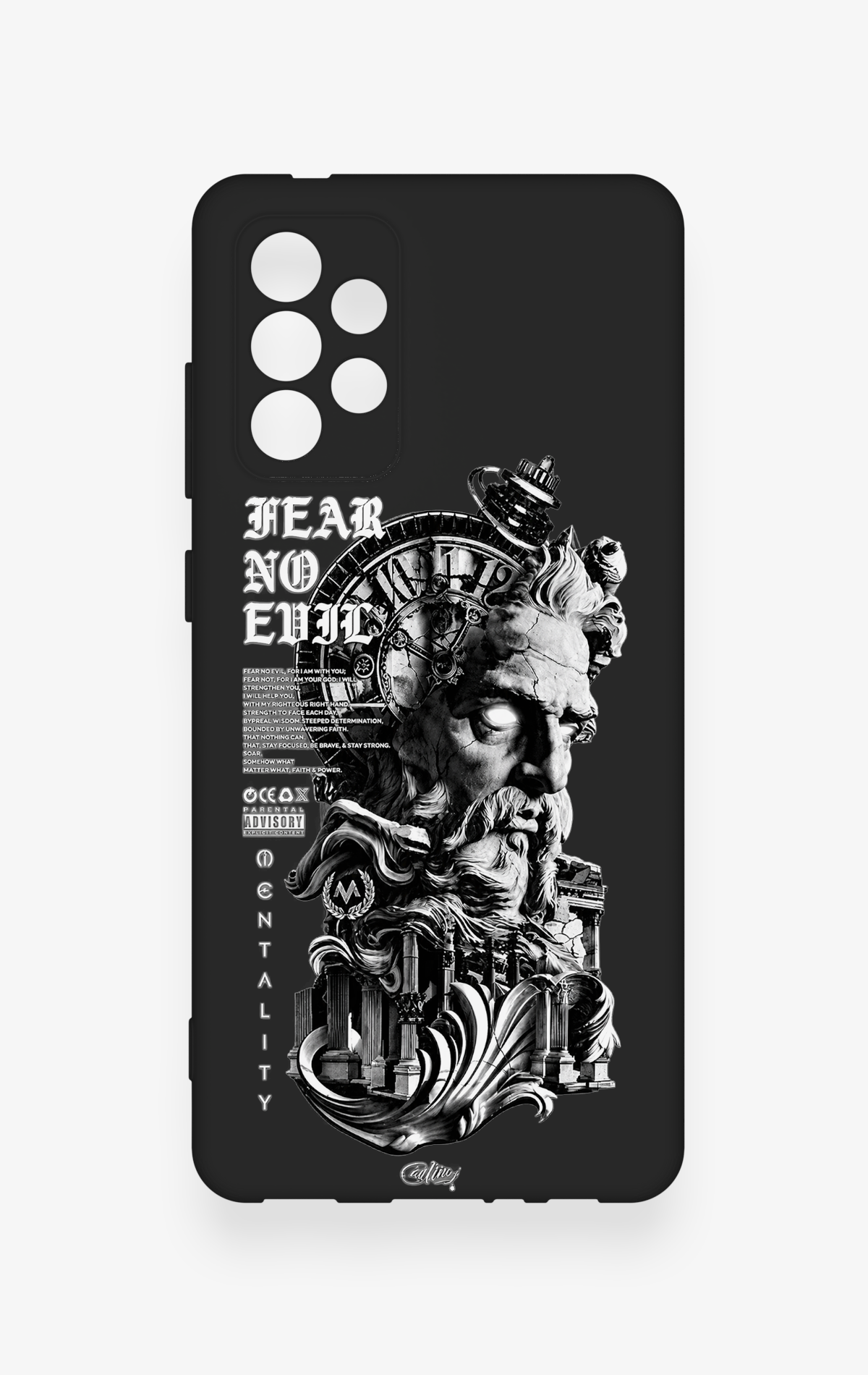Samsung-A72 Uyumlu Fear No Evil Desenli Silikon Kılıf