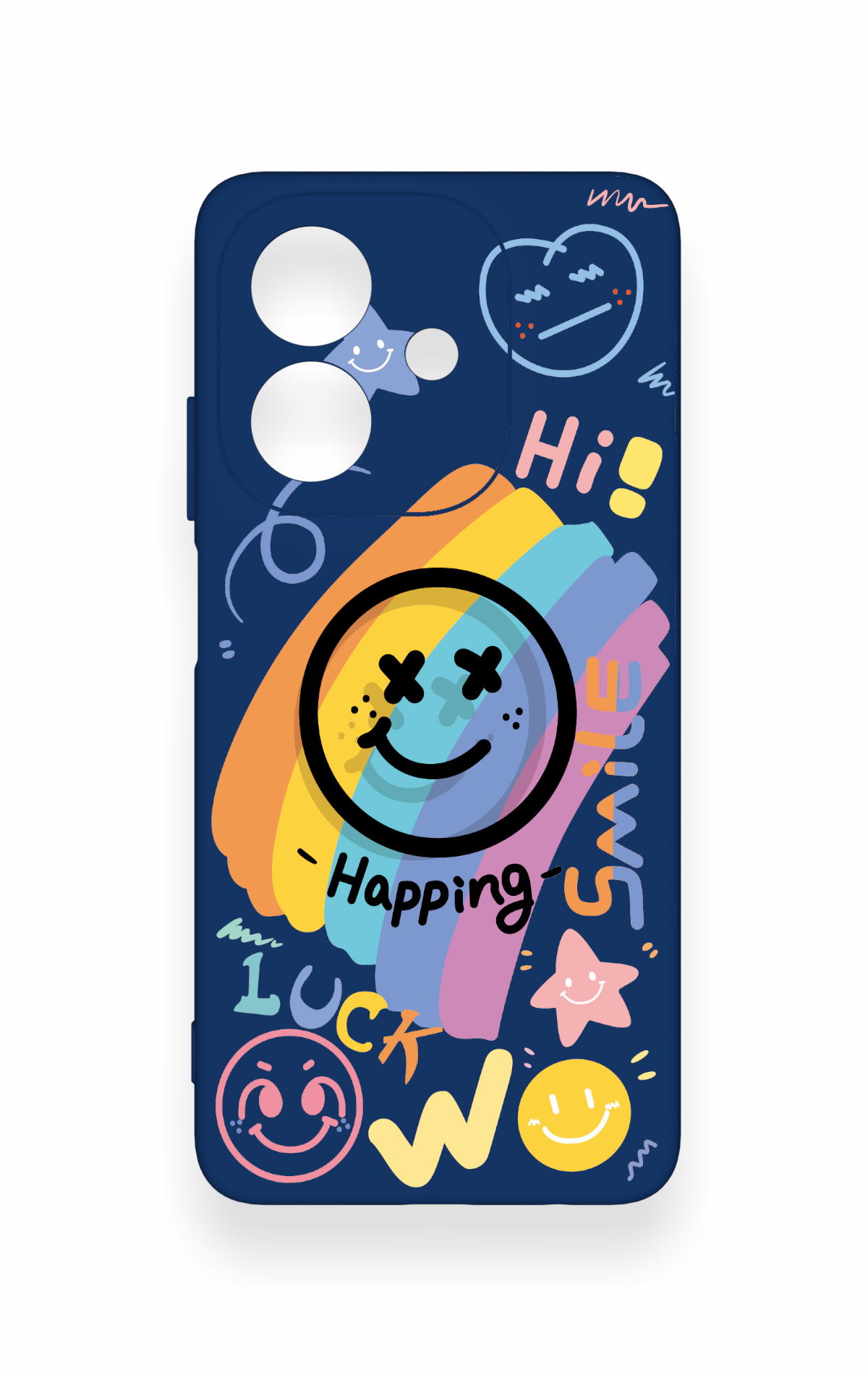 Oppo A3 Uyumlu Happing Smile Desenli Silikon Kılıf