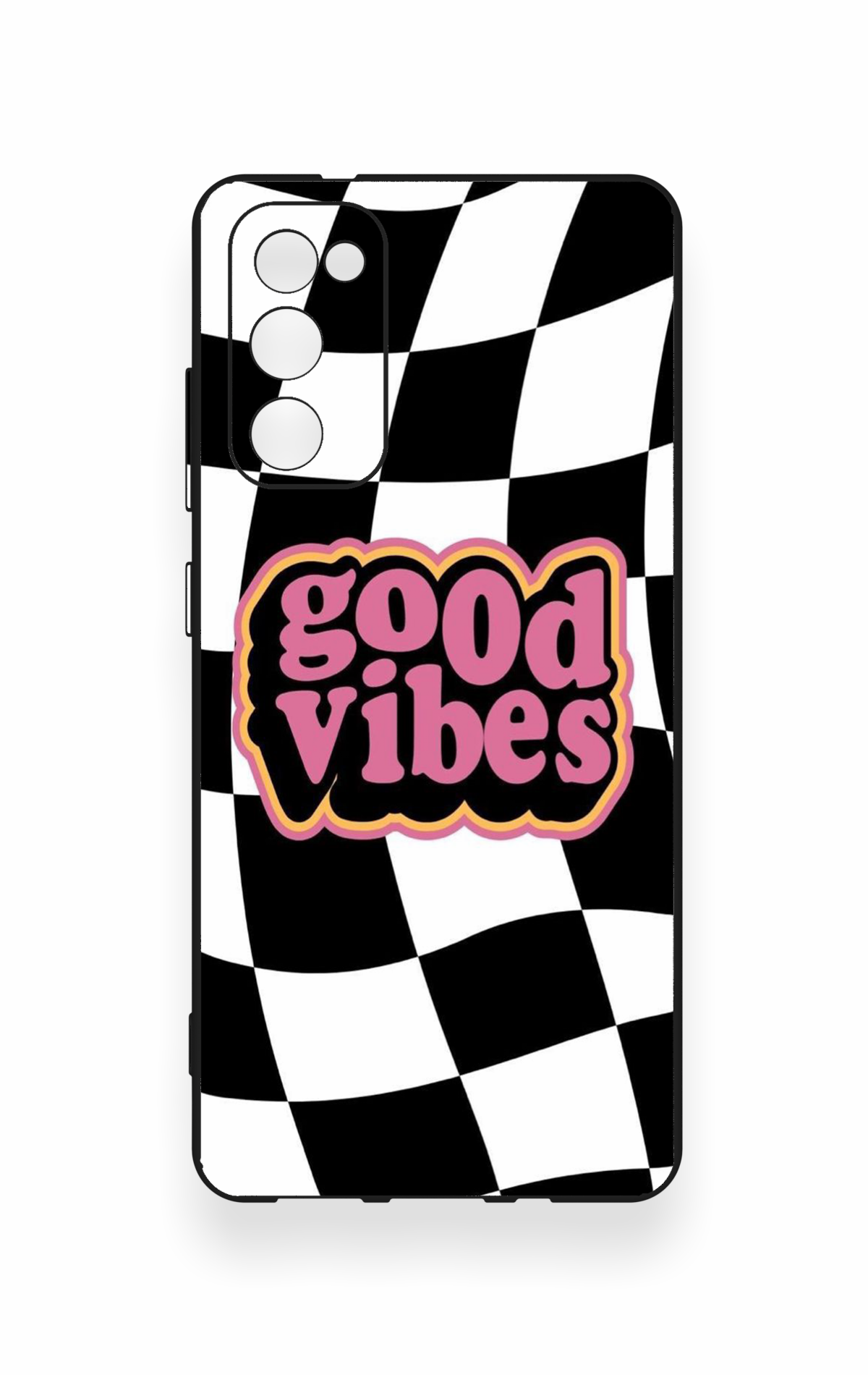 Samsung S20Fe Uyumlu Black Good Vibes Desenli Silikon Kılıf